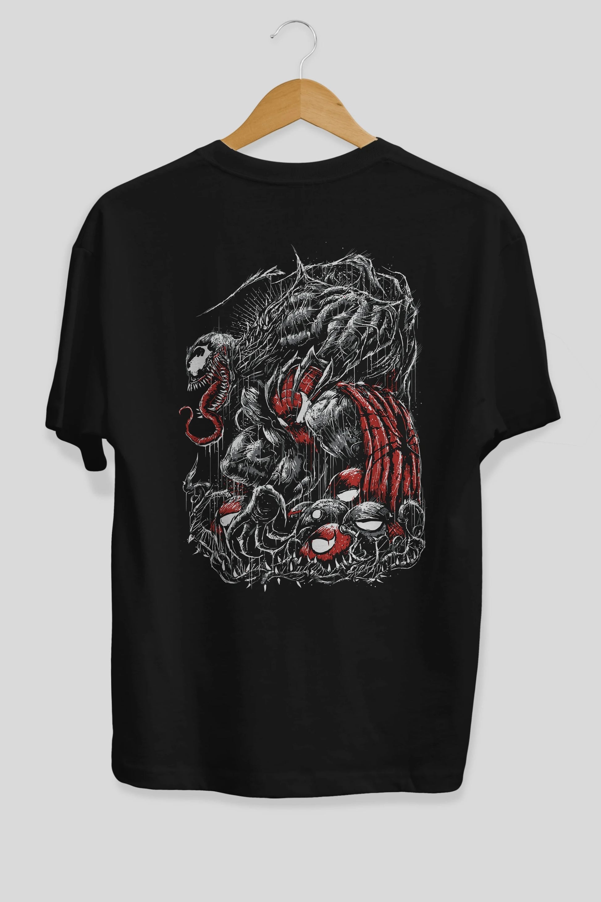 Venom (14) Arka Baskılı Oversize t-shirt Erkek Kadın Unisex %100 Pamuk Bisiklet Yaka tişort