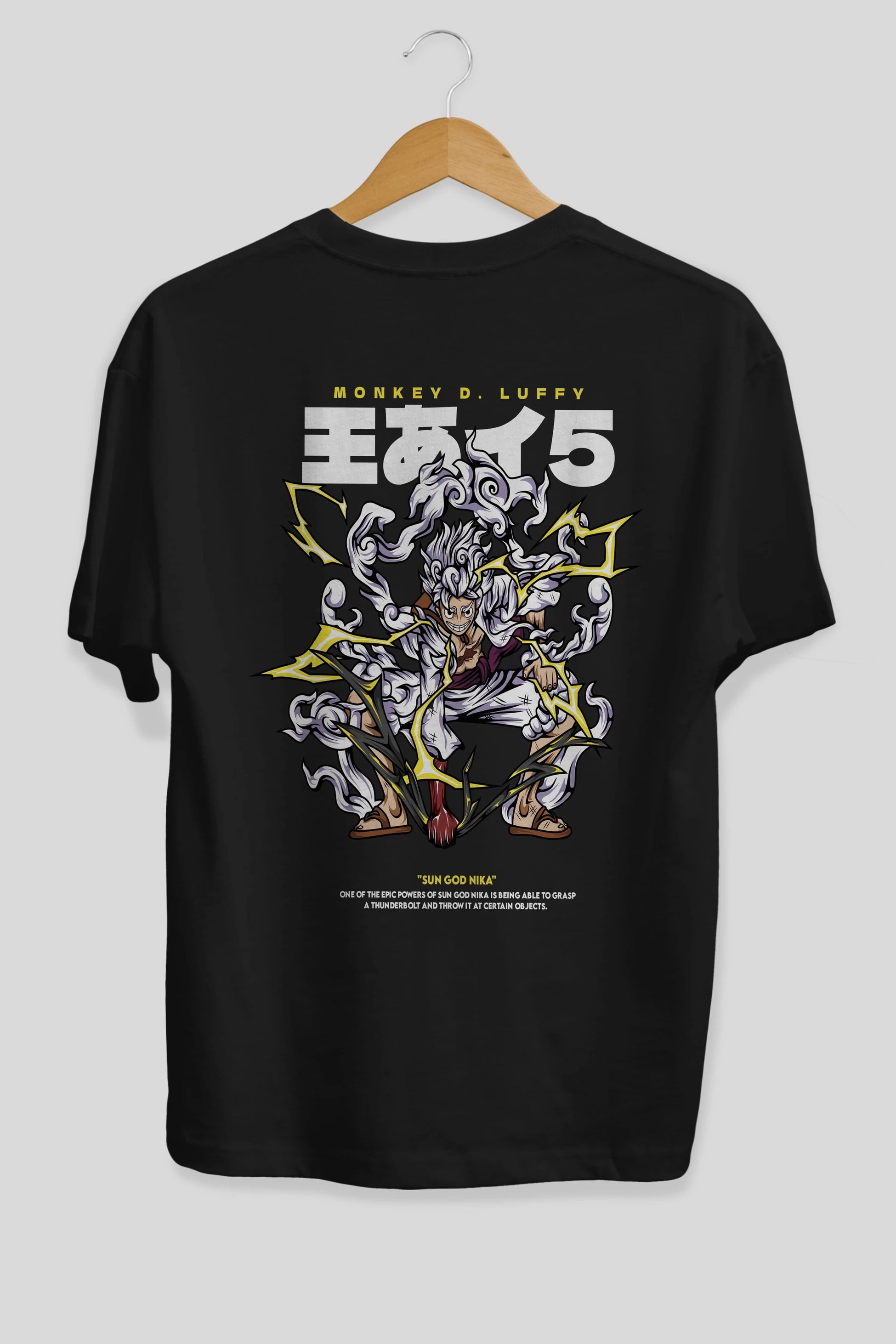 Monkey D. Luffy Anime Arka Baskılı Oversize t-shirt Erkek Kadın Unisex