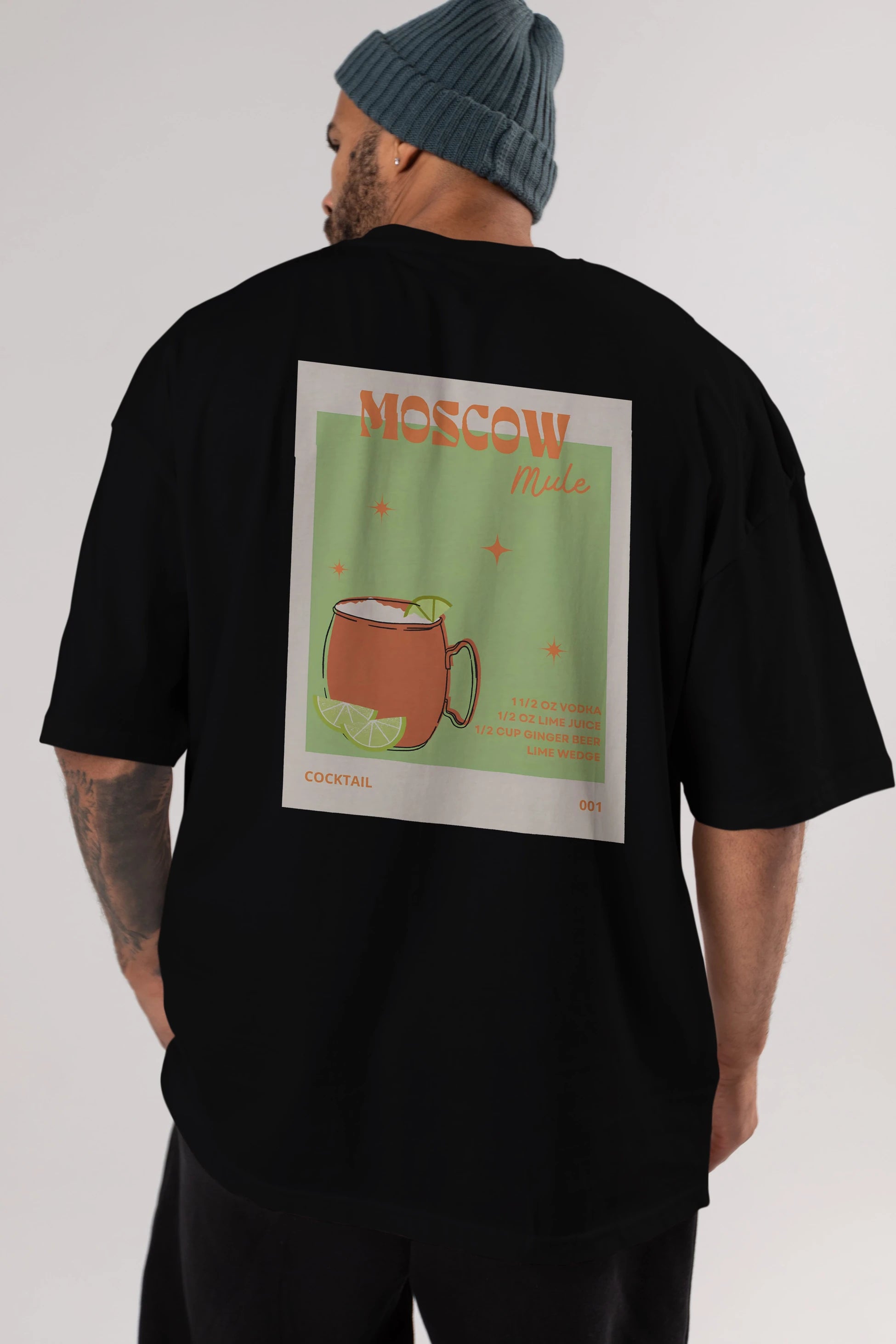 Moscow Mule 2 Arka Baskılı Oversize t-shirt Erkek Kadın Unisex %100 Pamuk Bisiklet Yaka tişort