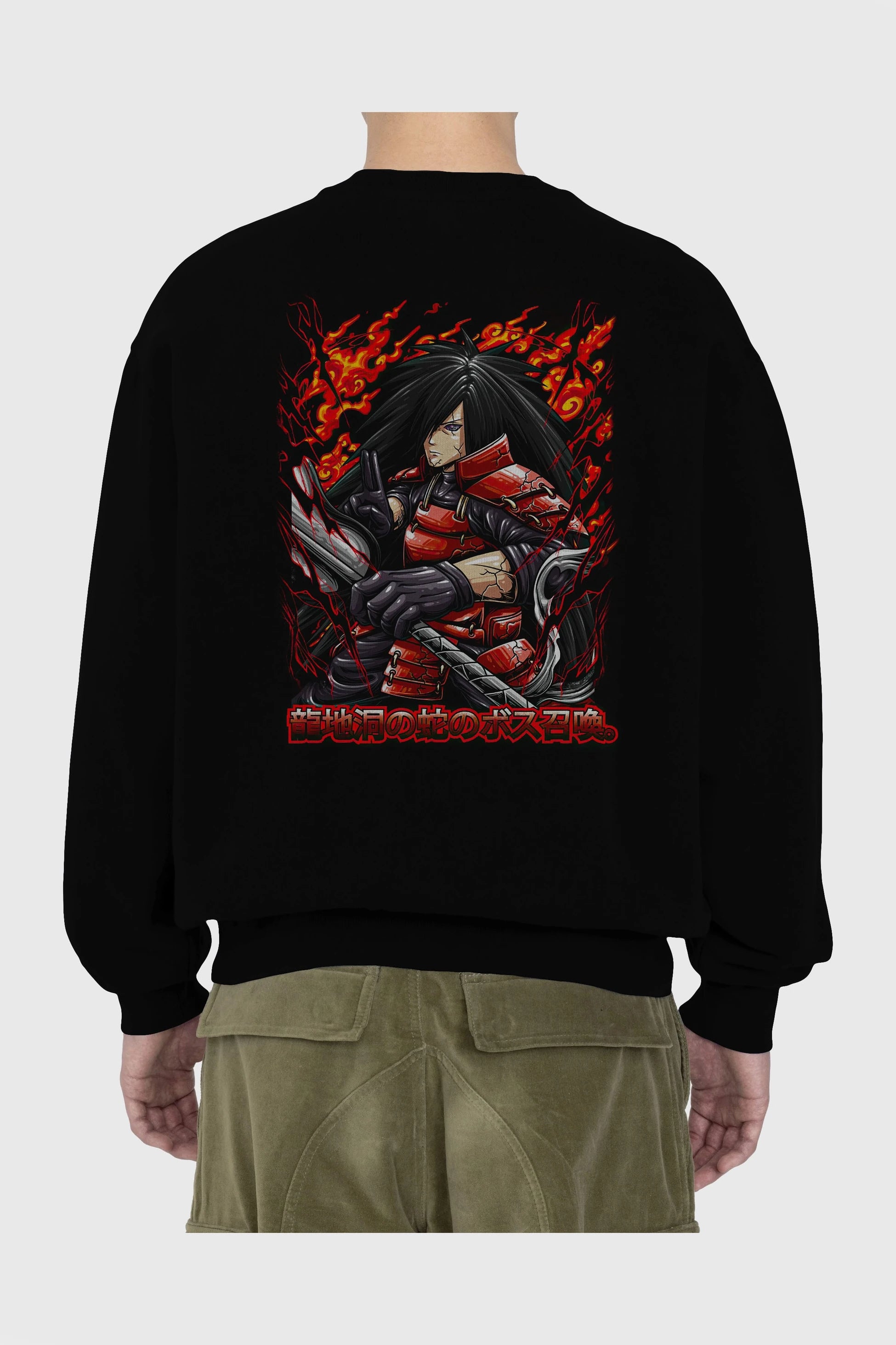 NARUTO (12) Anime Arka Baskılı Oversize Sweatshirt Erkek Kadın Unisex