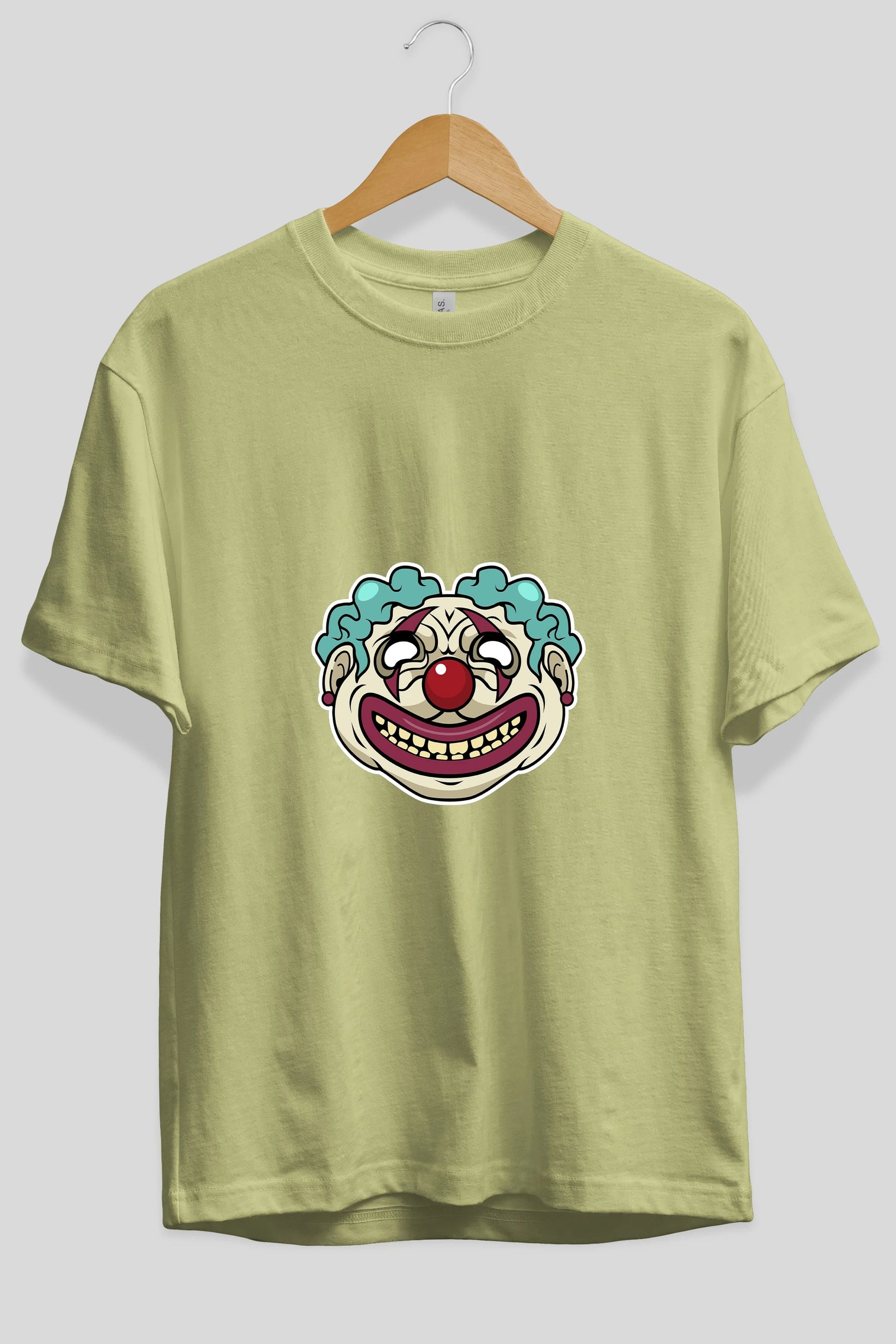 Clown Head Ön Baskılı Oversize t-shirt Erkek Kadın Unisex %100 Pamuk tişort