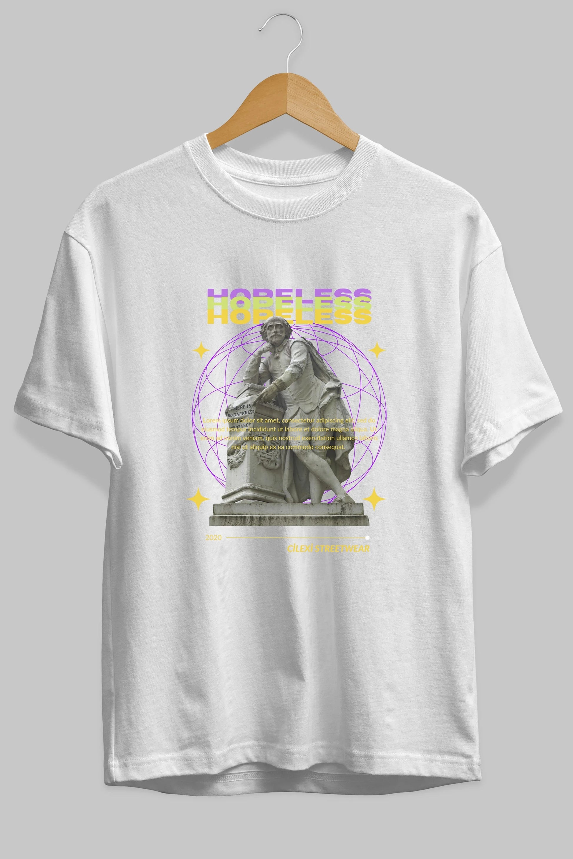 Hopeless Ön Baskılı Oversize t-shirt Erkek Kadın Unisex