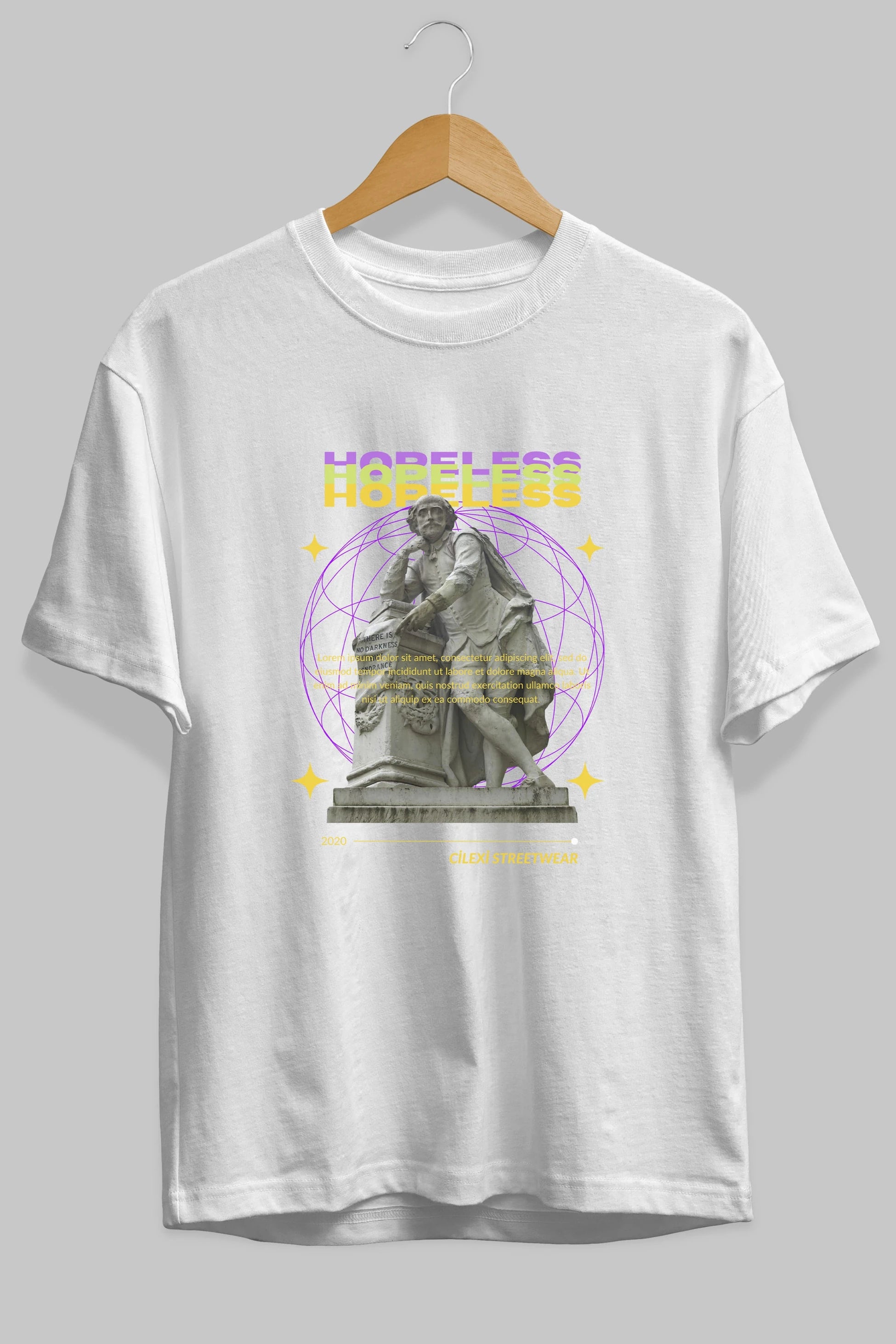 Hopeless Ön Baskılı Oversize t-shirt Erkek Kadın Unisex