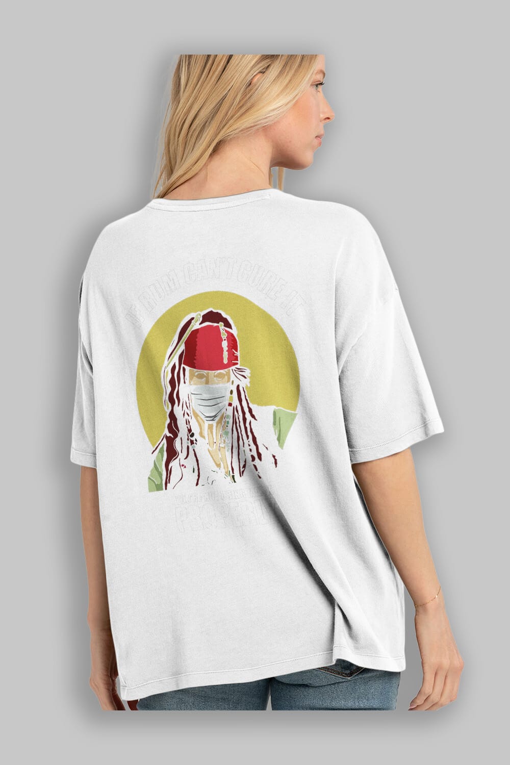 Pirates Maker Arka Baskılı Oversize t-shirt Erkek Kadın Unisex %100 Pamuk tişort