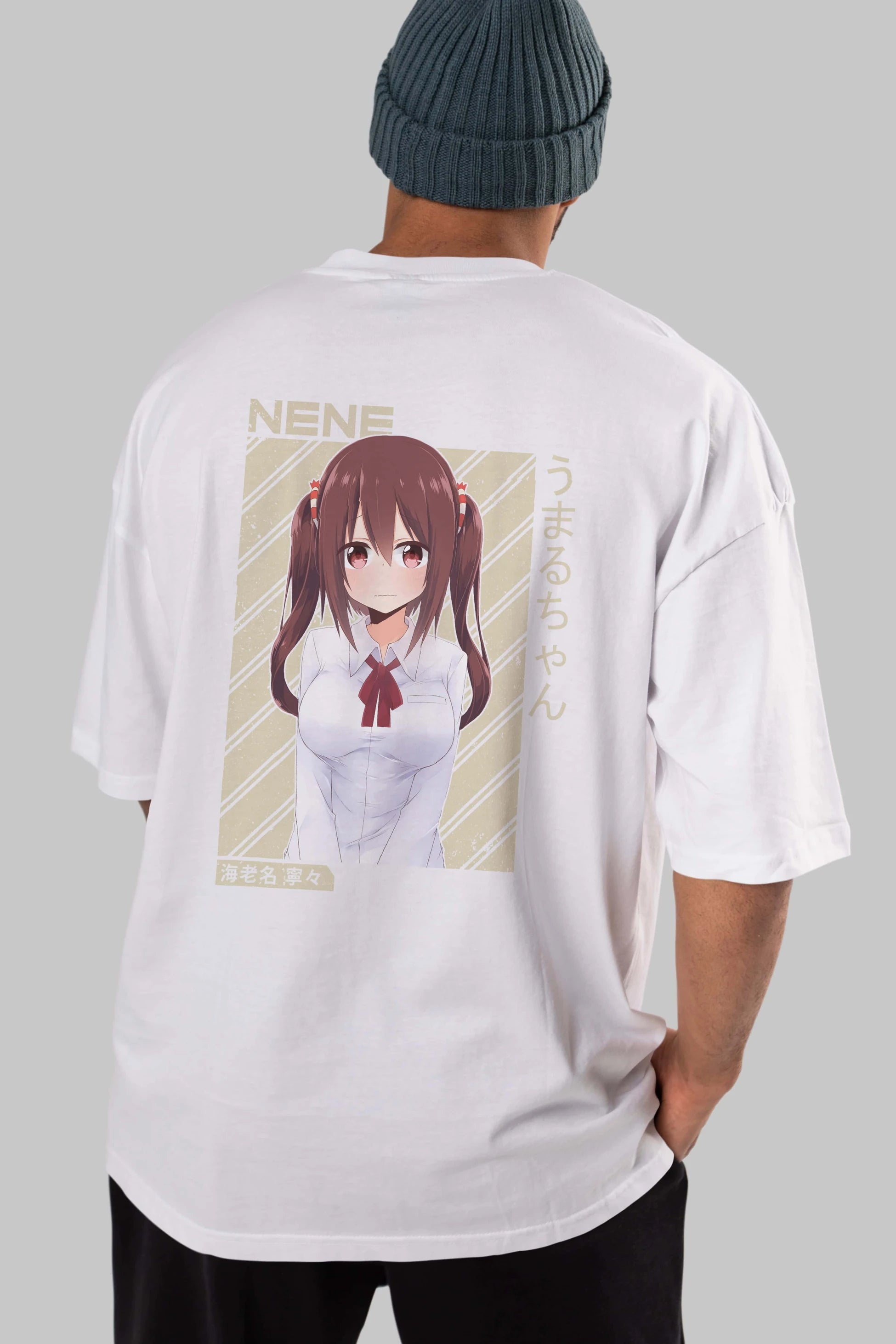 Nene Ebina 1 Anime Arka Baskılı Oversize t-shirt Erkek Kadın Unisex
