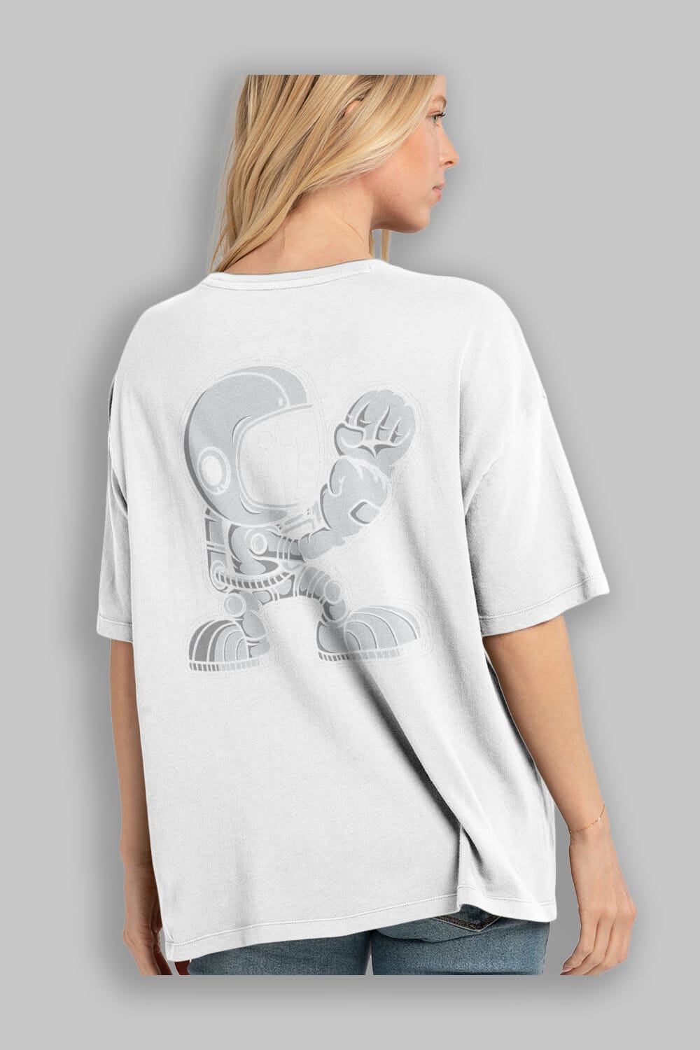 Astronaut Fighting Irish Arka Baskılı Oversize t-shirt Erkek Kadın Unisex
