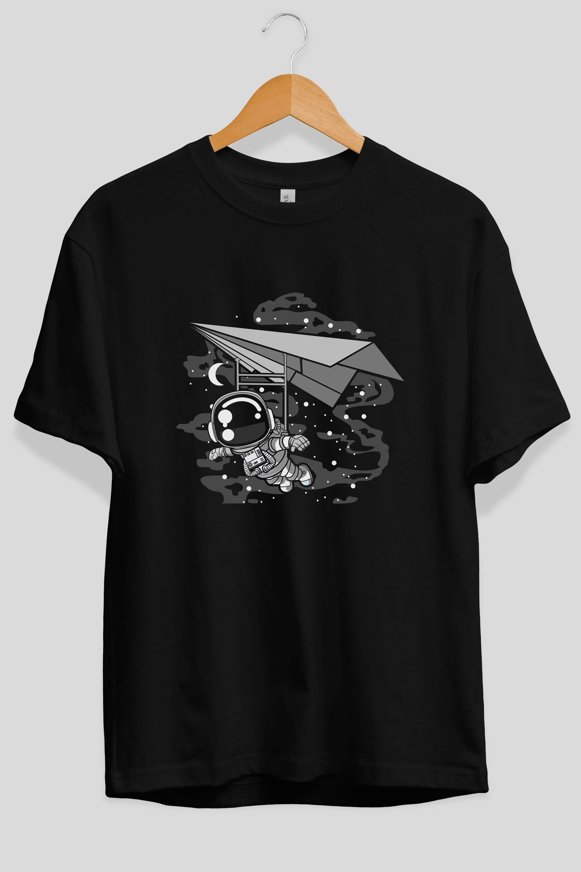Astronaut Flying Ön Baskılı Oversize t-shirt Erkek Kadın Unisex