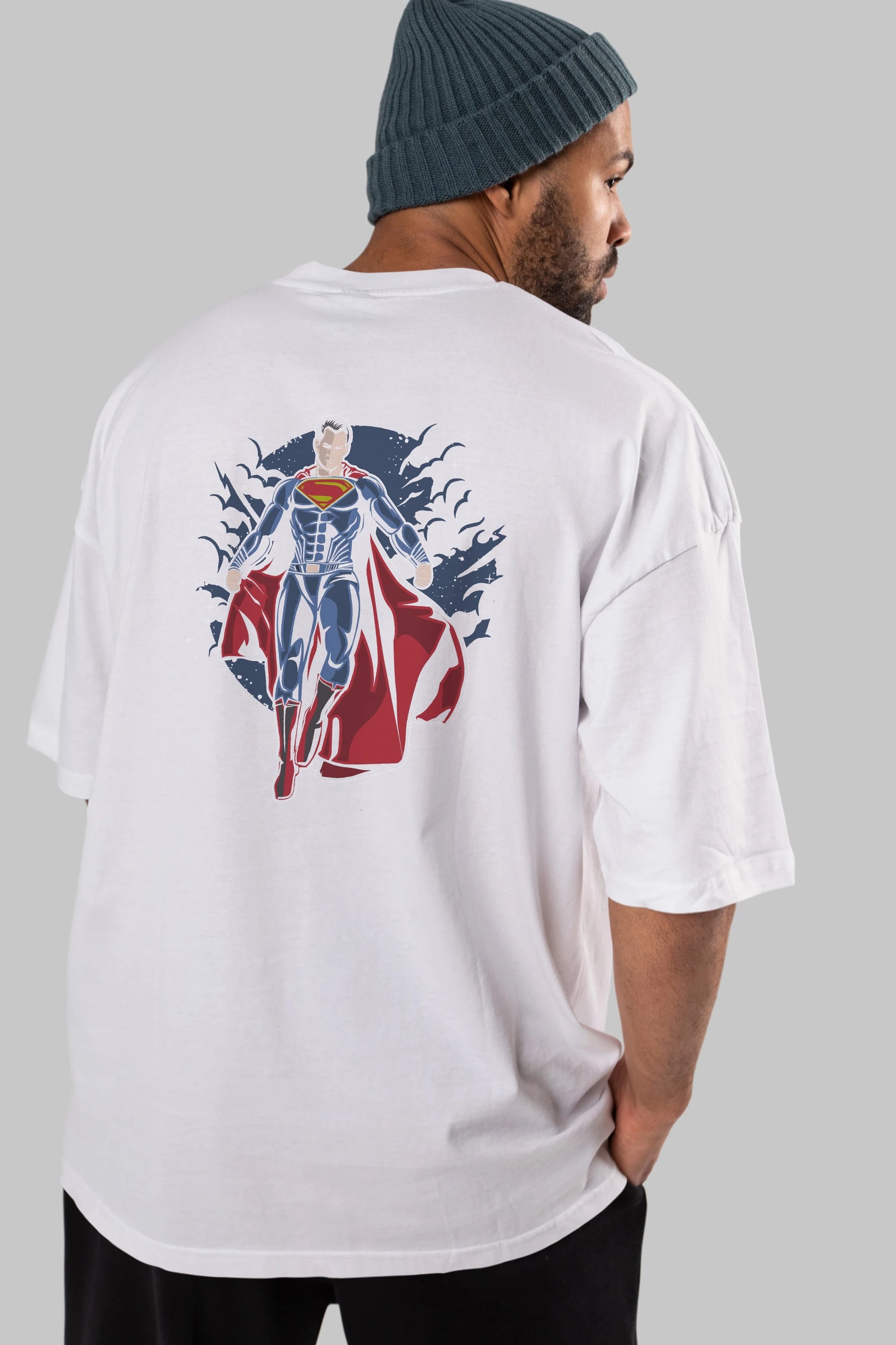 SUPERMAN Arka Baskılı Oversize t-shirt Erkek Kadın Unisex %100 Pamuk