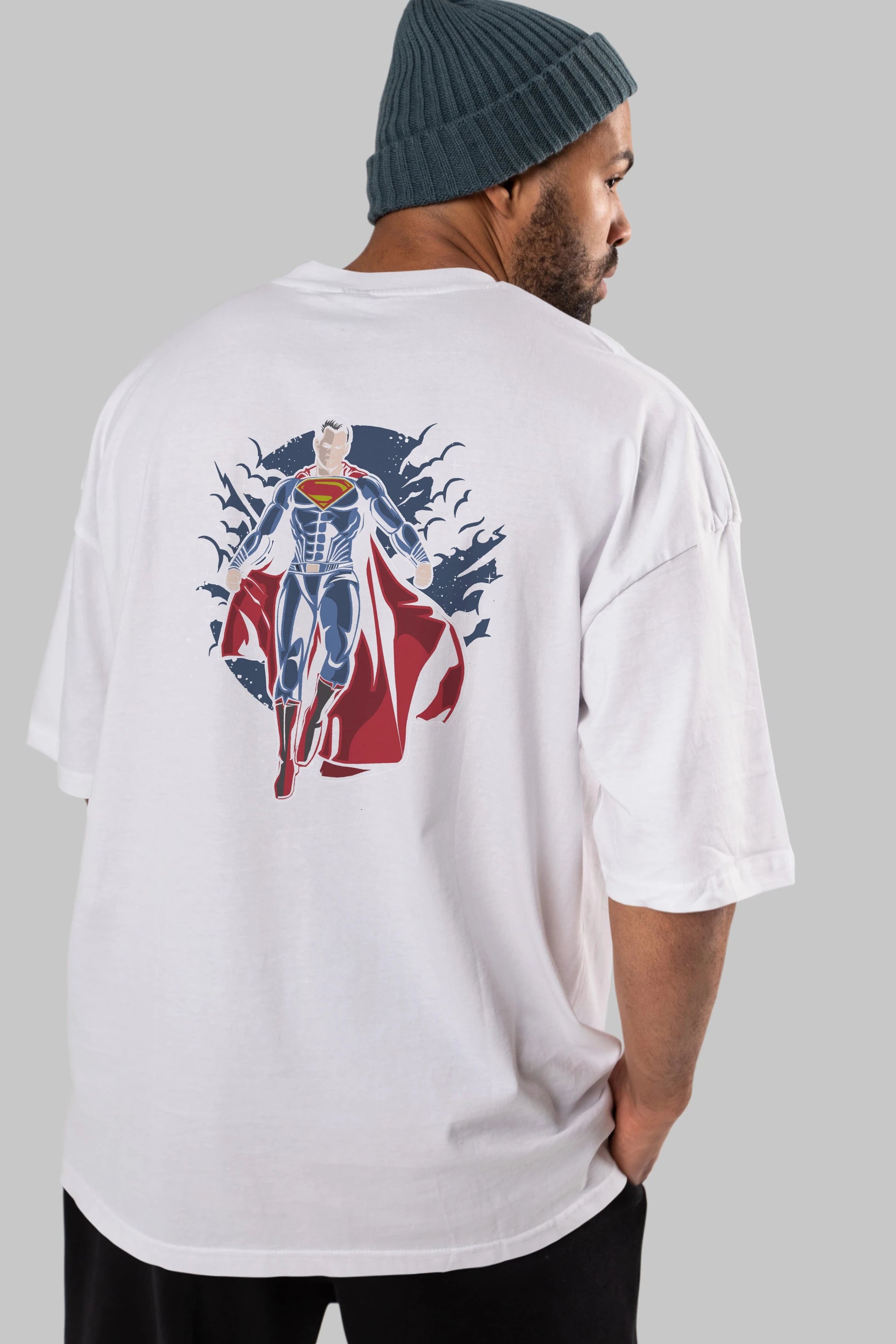 SUPERMAN Arka Baskılı Oversize t-shirt Erkek Kadın Unisex %100 Pamuk
