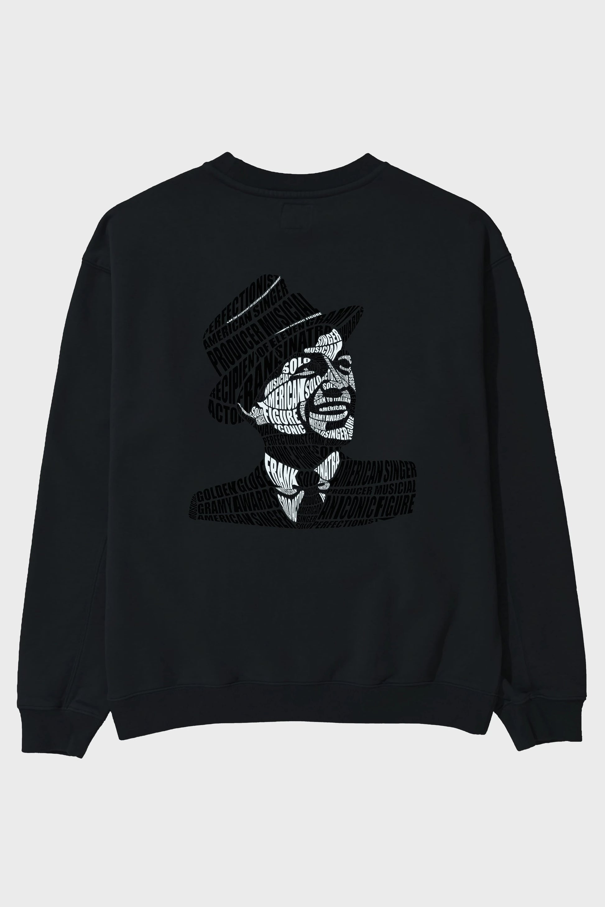 Frank Sinatra Calligram Arka Baskılı Oversize Sweatshirt Erkek Kadın Unisex