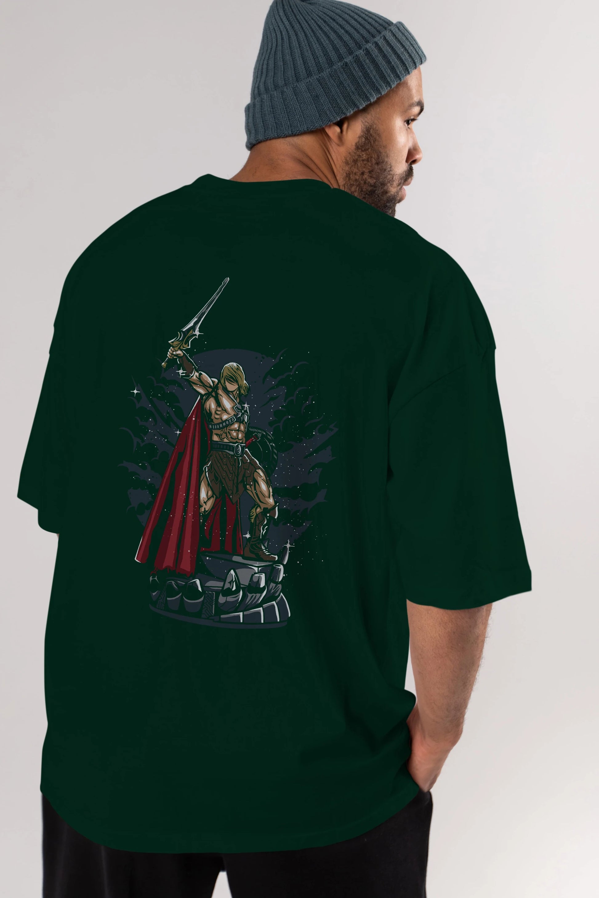 Warrior Arka Baskılı Oversize t-shirt Erkek Kadın Unisex %100 Pamuk