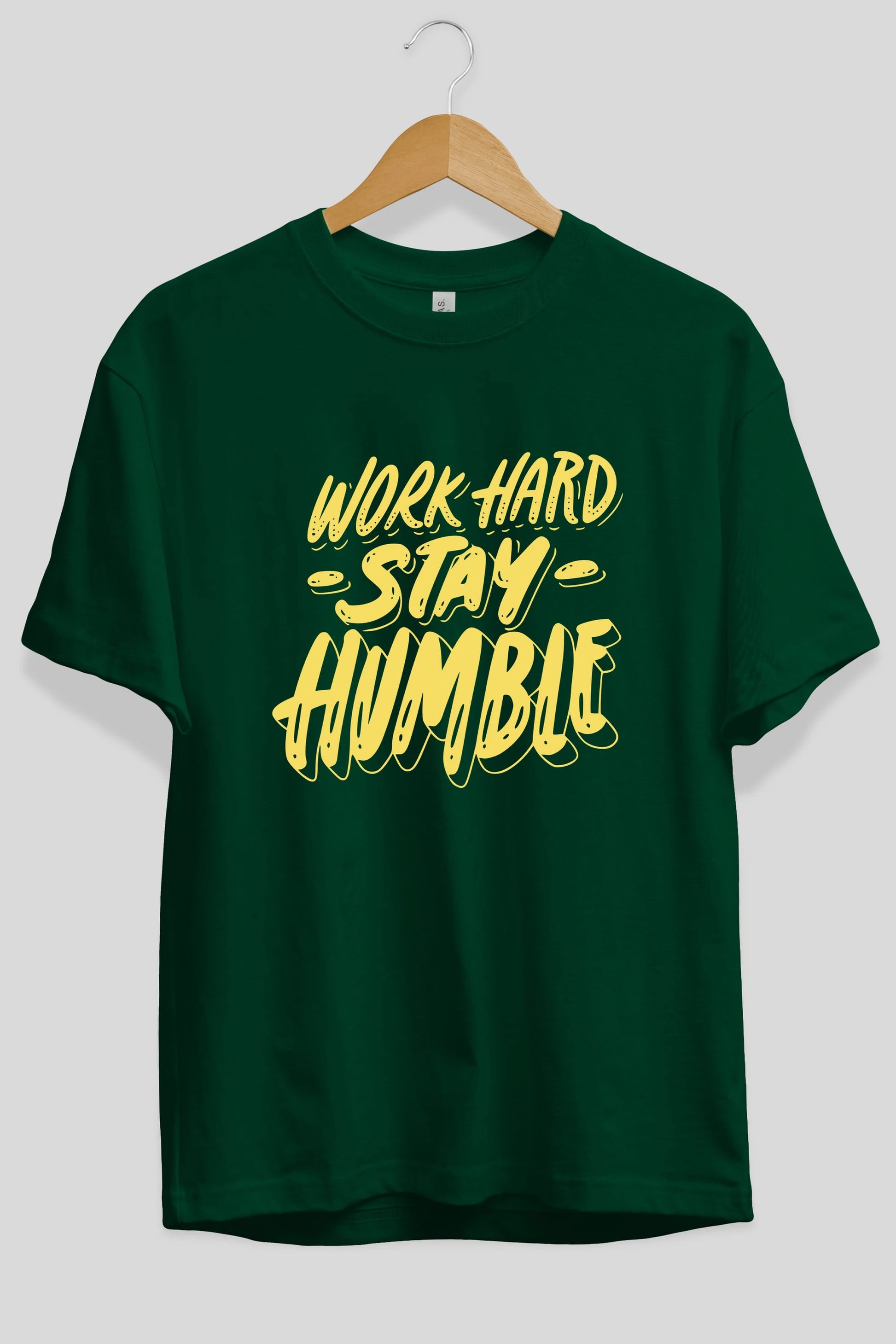 Word Hard Yazılı Ön Baskılı Oversize t-shirt Erkek Kadın Unisex