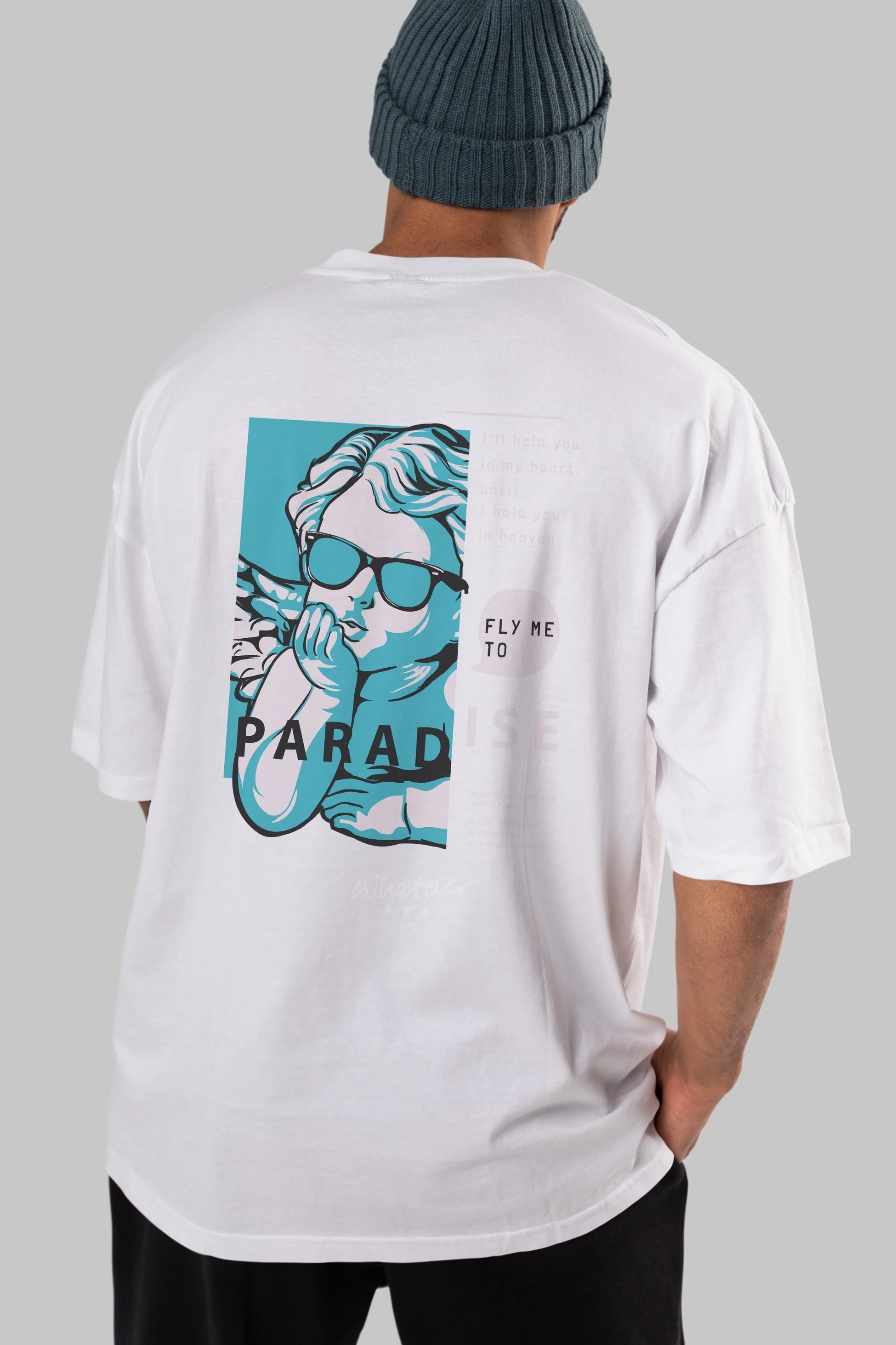 Paradise Fly to Me Arka Baskılı Oversize t-shirt Erkek Kadın Unisex