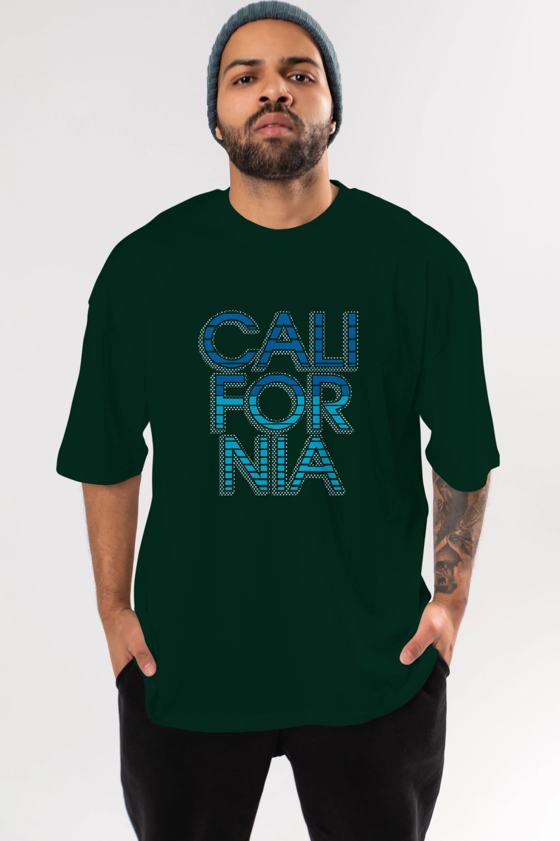 California 3 Ön Baskılı Oversize t-shirt Erkek Kadın Unisex