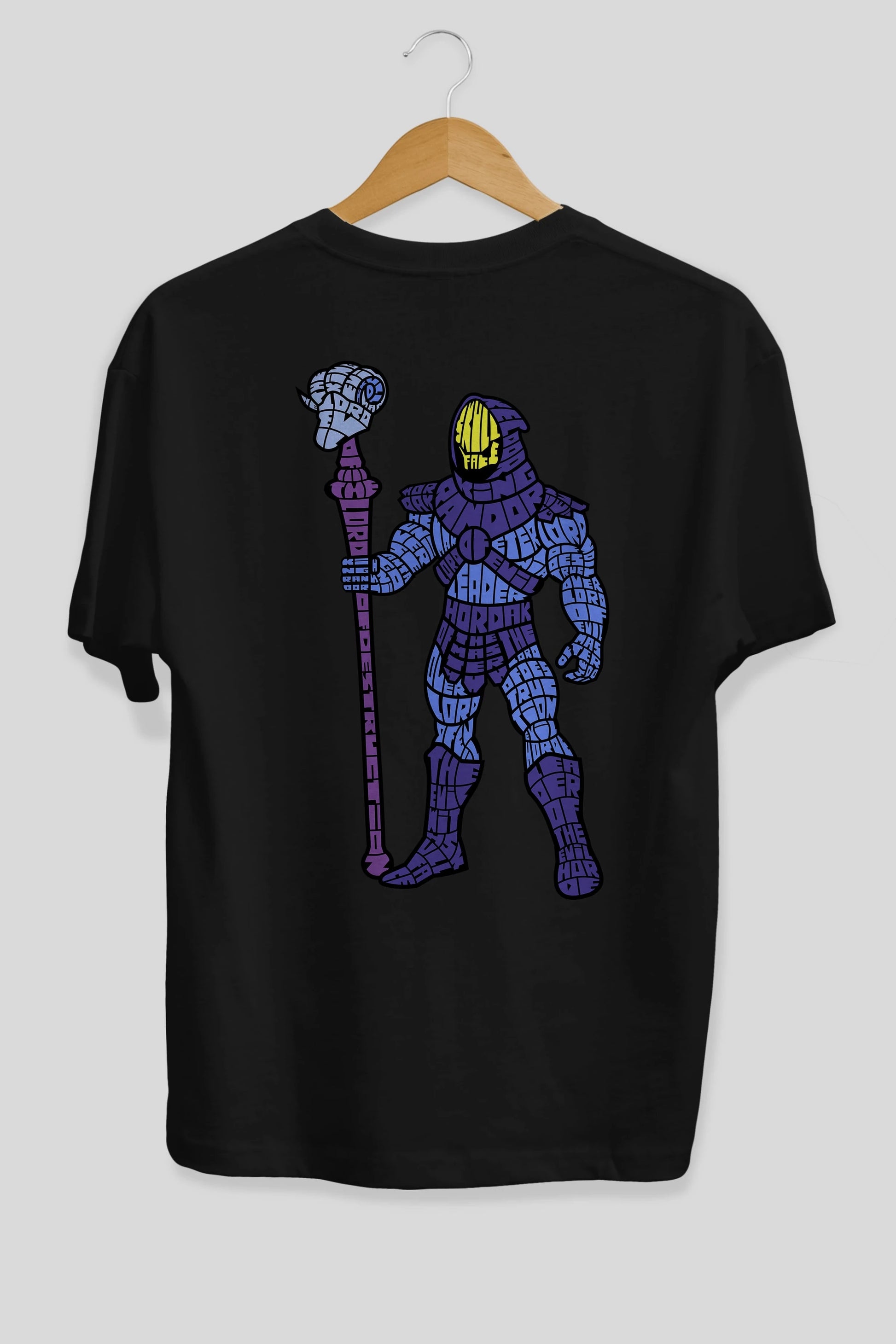 Skull Face Arka Baskılı Oversize t-shirt %100 pamuk Erkek Kadın Unisex