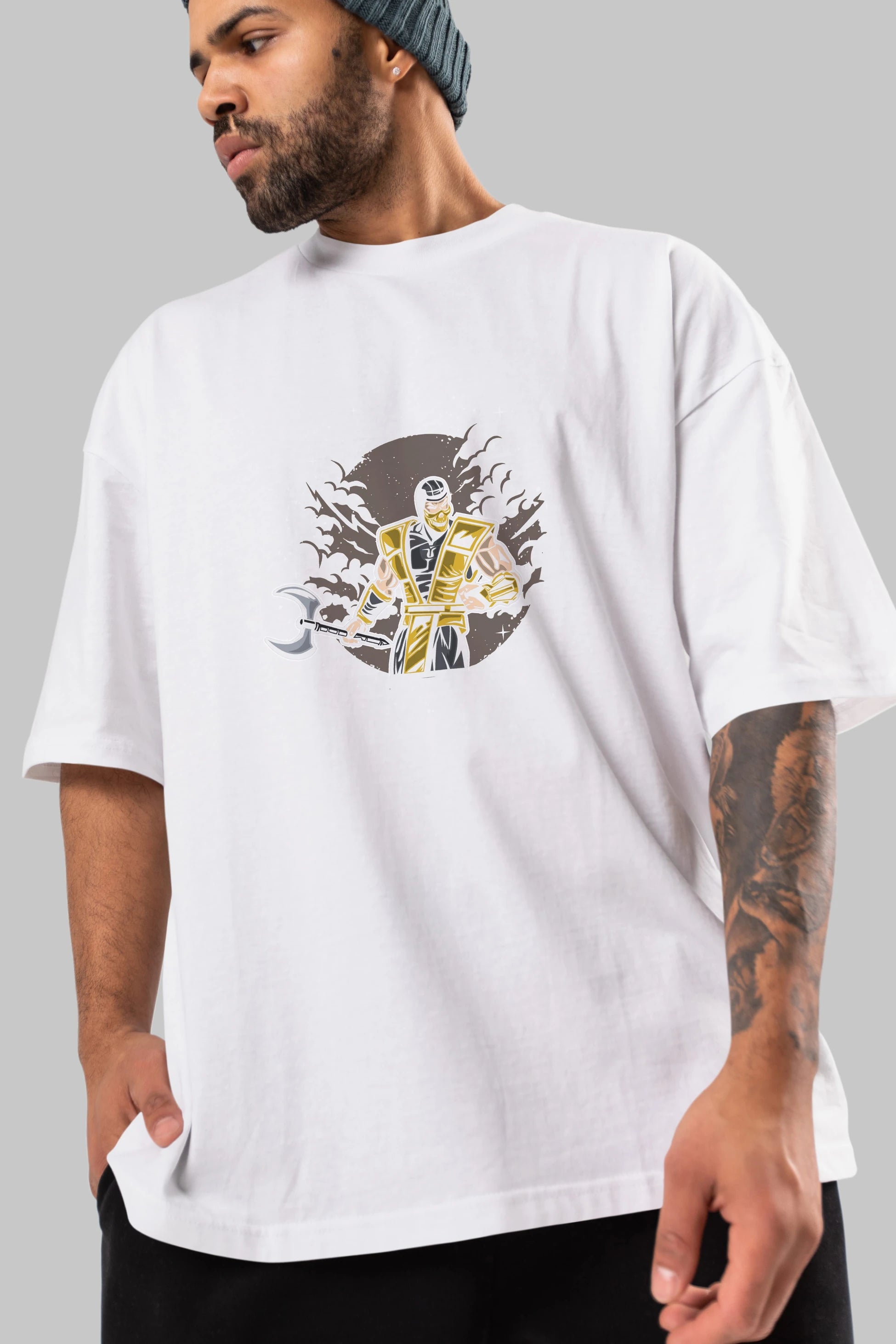 SCORPION Ön Baskılı Oversize t-shirt Erkek Kadın Unisex %100 Pamuk tişort