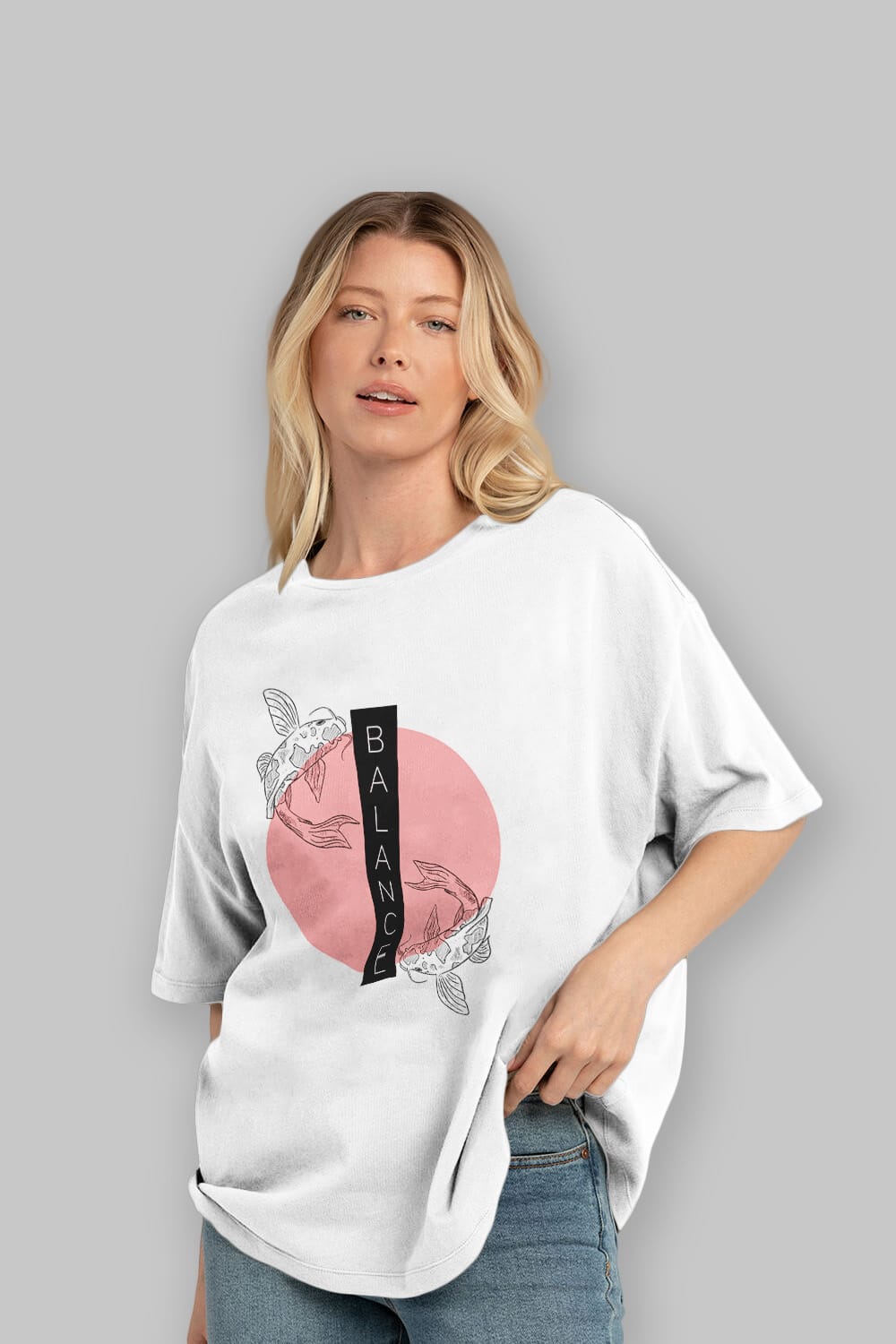 Balance 2 Yazılı Ön Baskılı Oversize t-shirt Erkek Kadın Unisex
