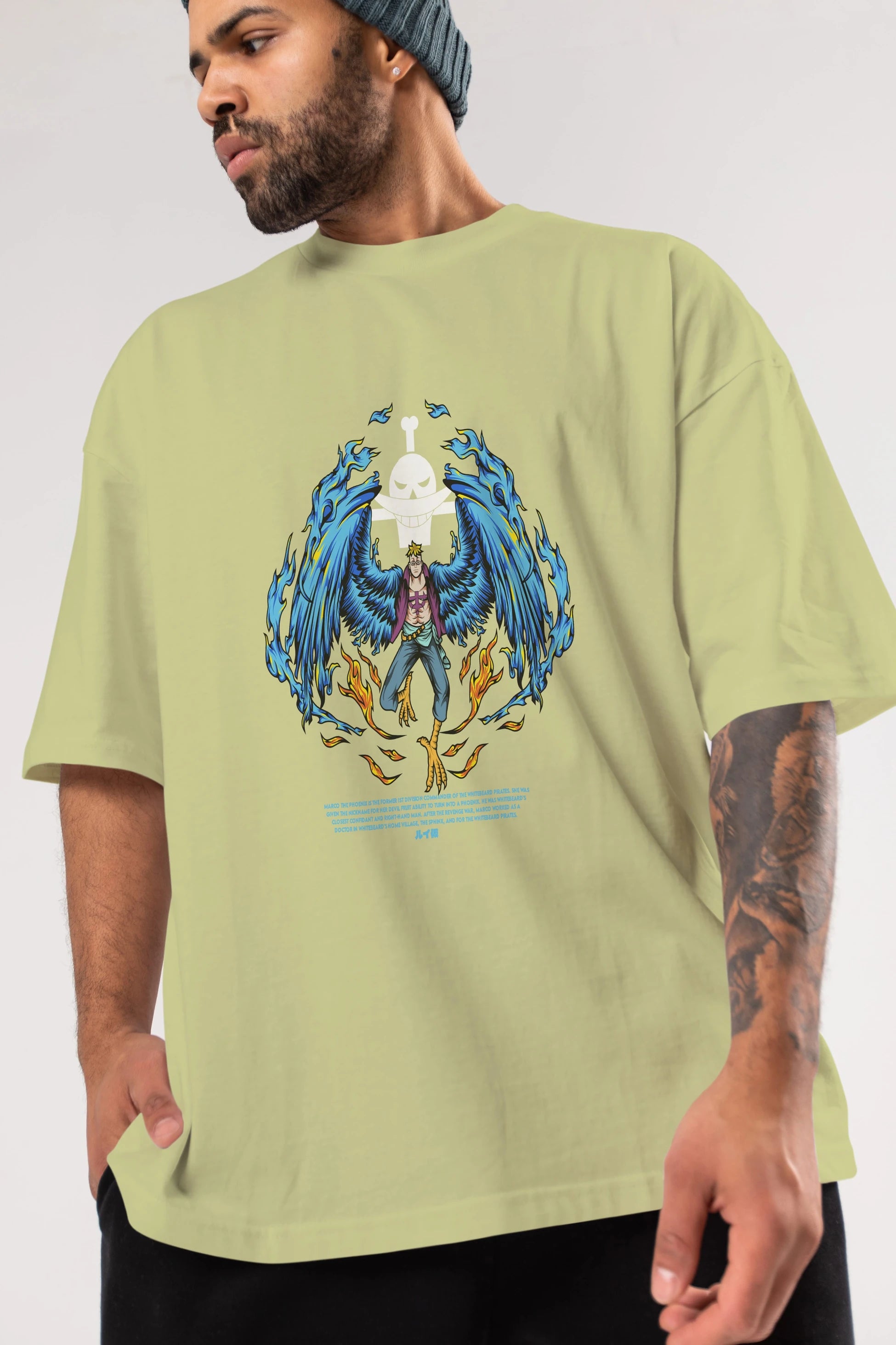 Marco Anime Ön Baskılı Oversize t-shirt %100 pamuk Erkek Kadın Unisex