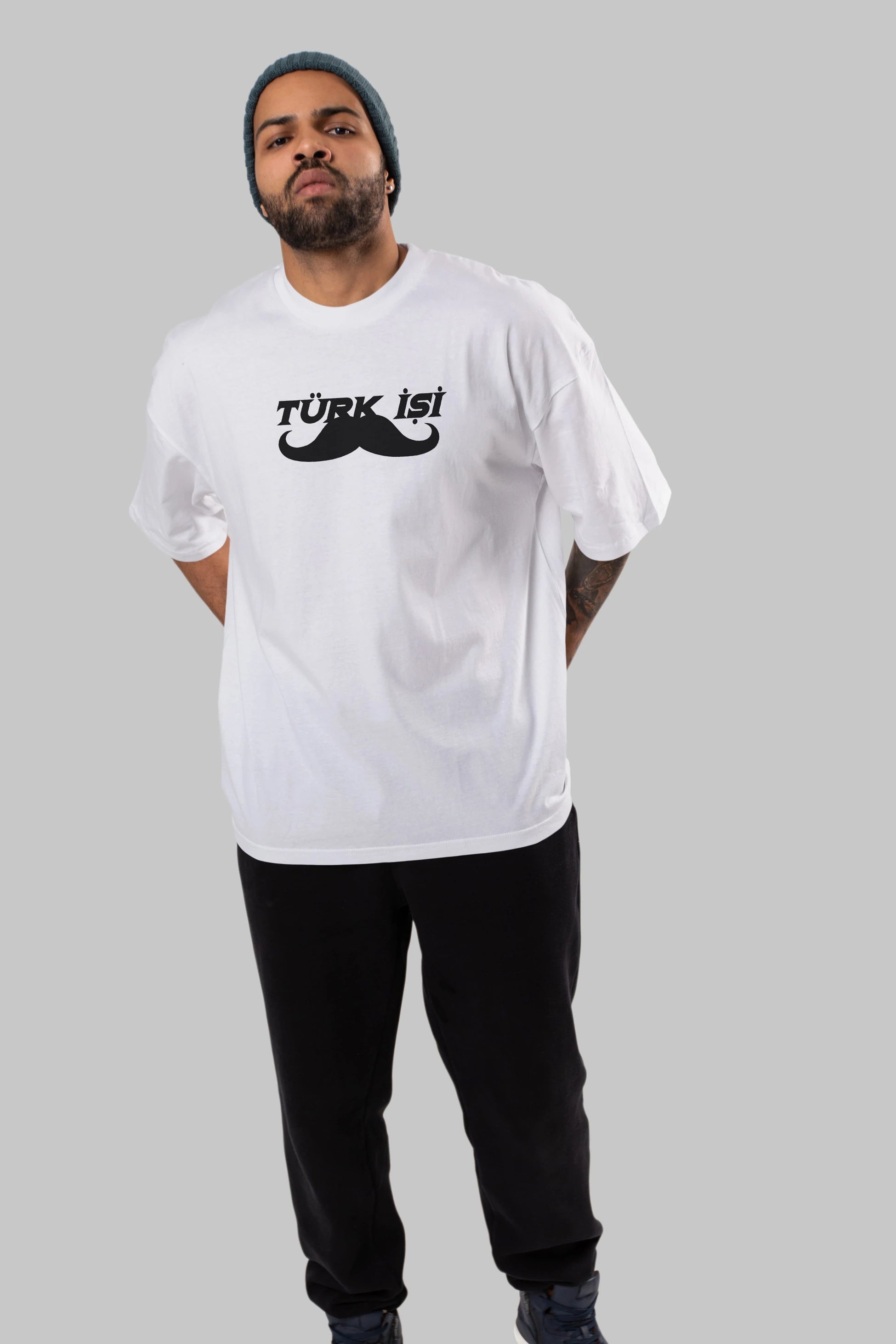 Türk İşi Ön Baskılı Oversize t-shirt %100 pamuk Erkek Kadın Unisex