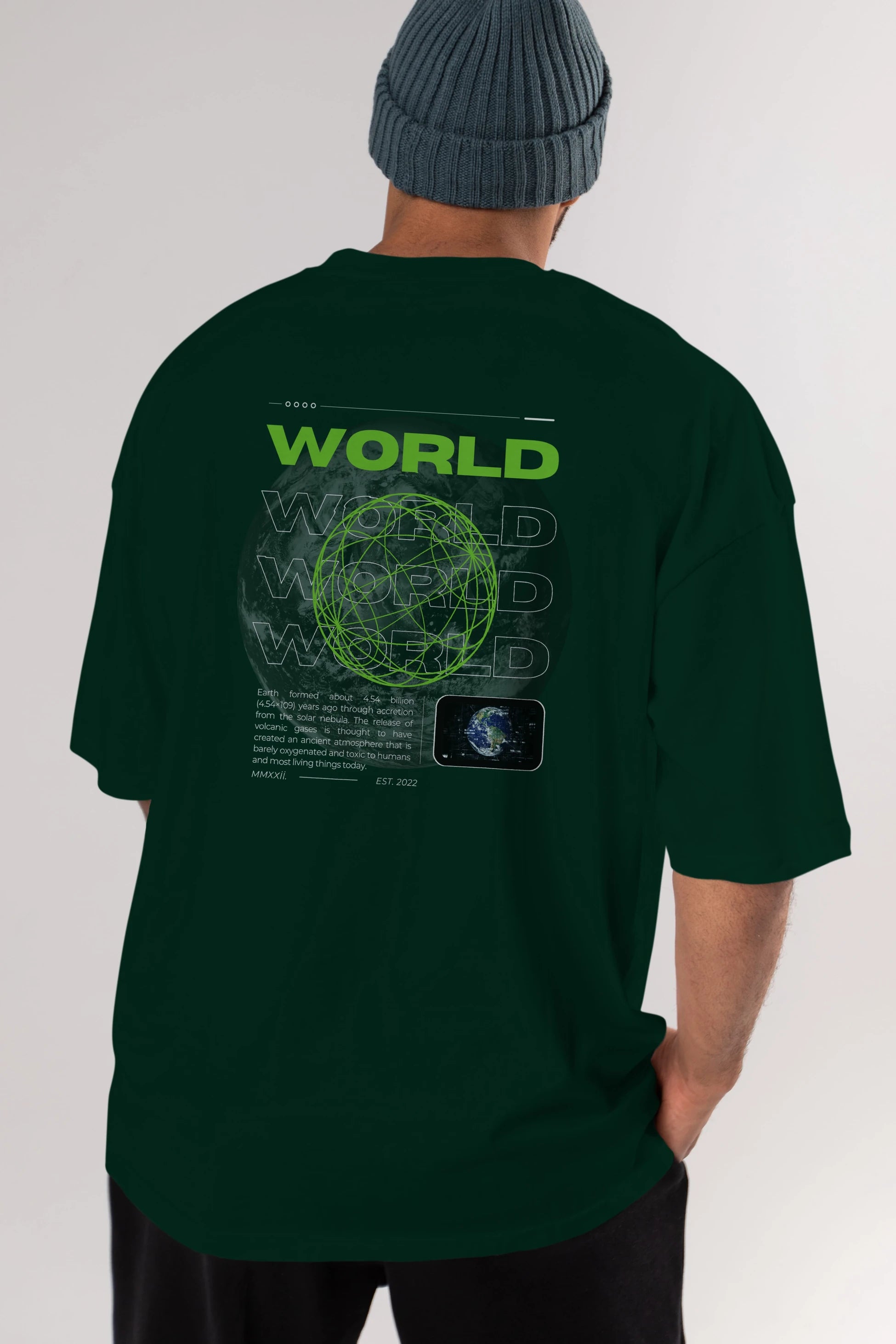 World Streetwear Arka Baskılı Oversize t-shirt Erkek Kadın Unisex