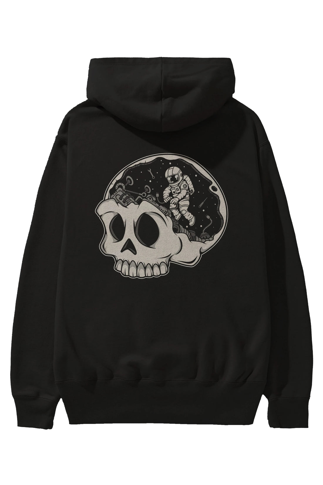 Astronaut Skull Brain Arka Baskılı Hoodie Oversize Kapüşonlu Sweatshirt Erkek Kadın Unisex