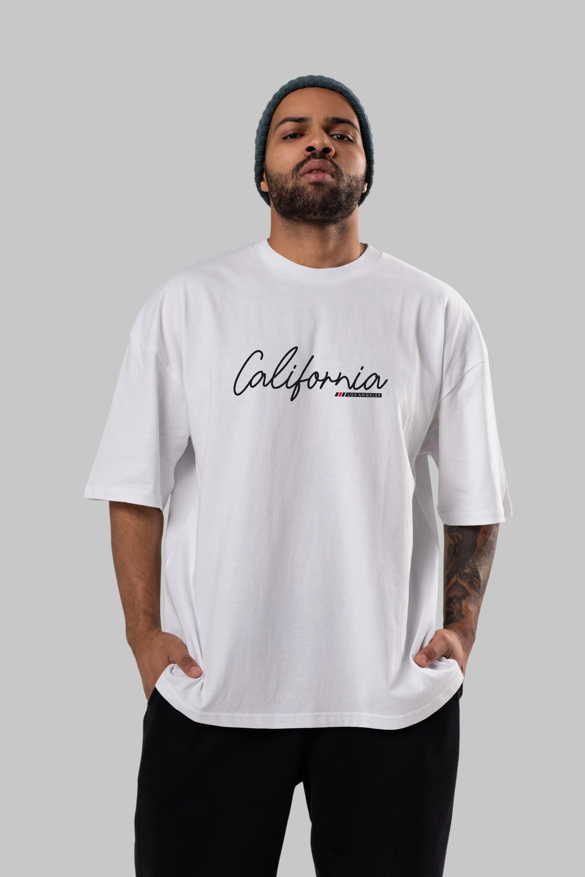 California Ön Baskılı Oversize t-shirt Erkek Kadın Unisex