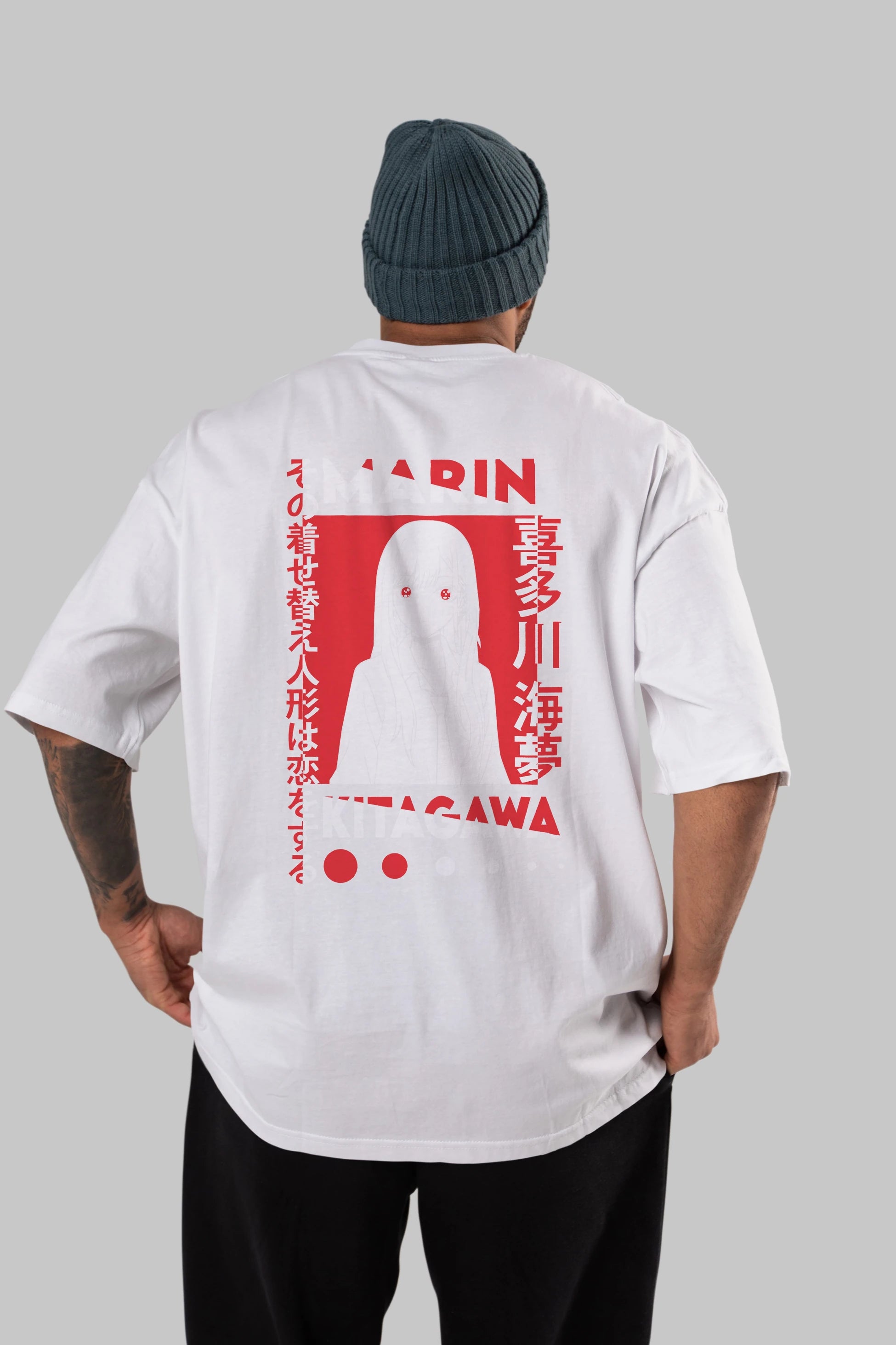 MARIN KITAGAWA Anime Arka Baskılı Oversize t-shirt Erkek Kadın Unisex