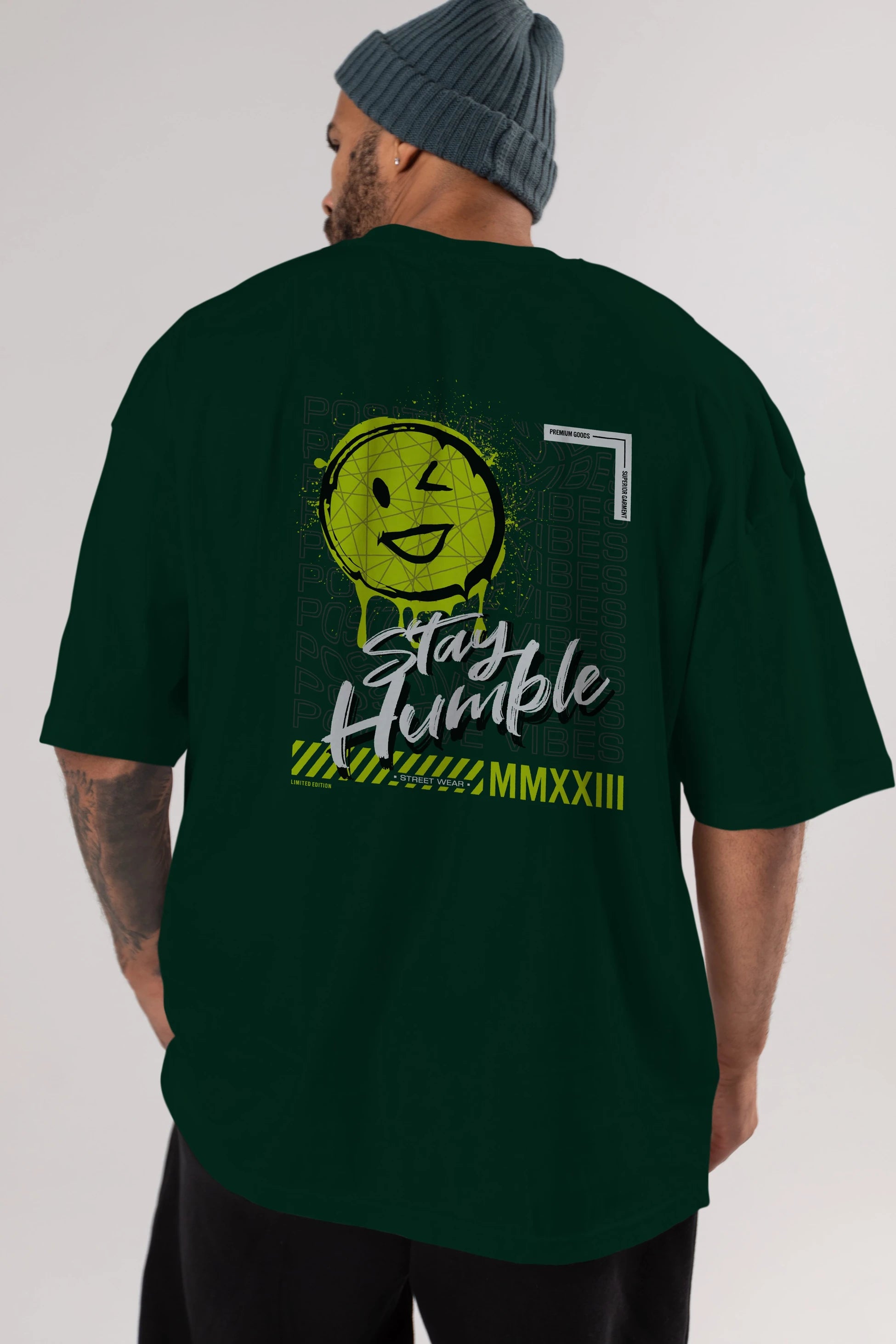 Stay Humble Arka Baskılı Oversize t-shirt Erkek Kadın Unisex