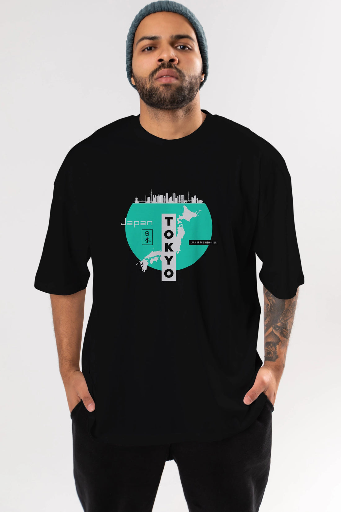 Japan Tokyo Ön Baskılı Oversize t-shirt Erkek Kadın Unisex