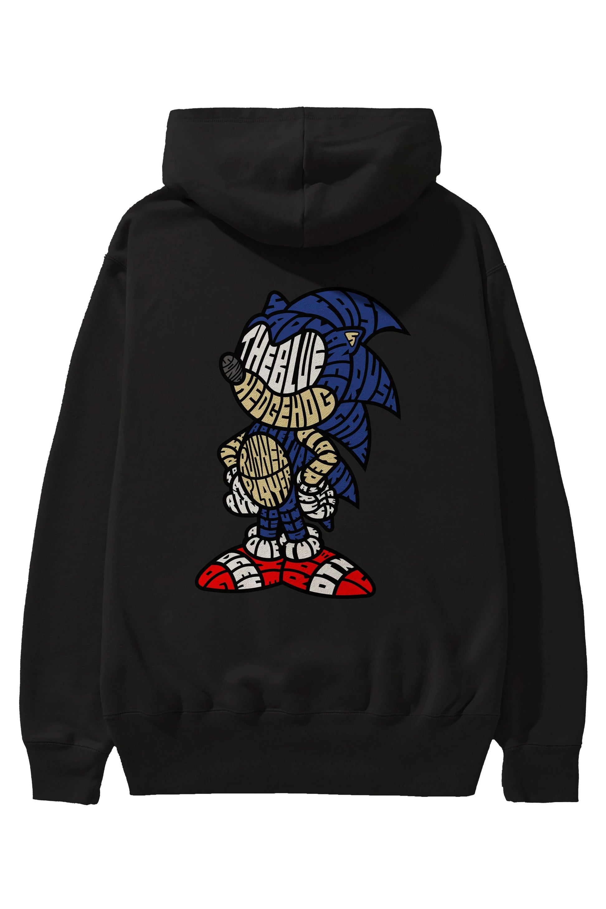 The Blue Hedgehog Arka Baskılı Hoodie Oversize Kapüşonlu Sweatshirt Erkek Kadın Unisex