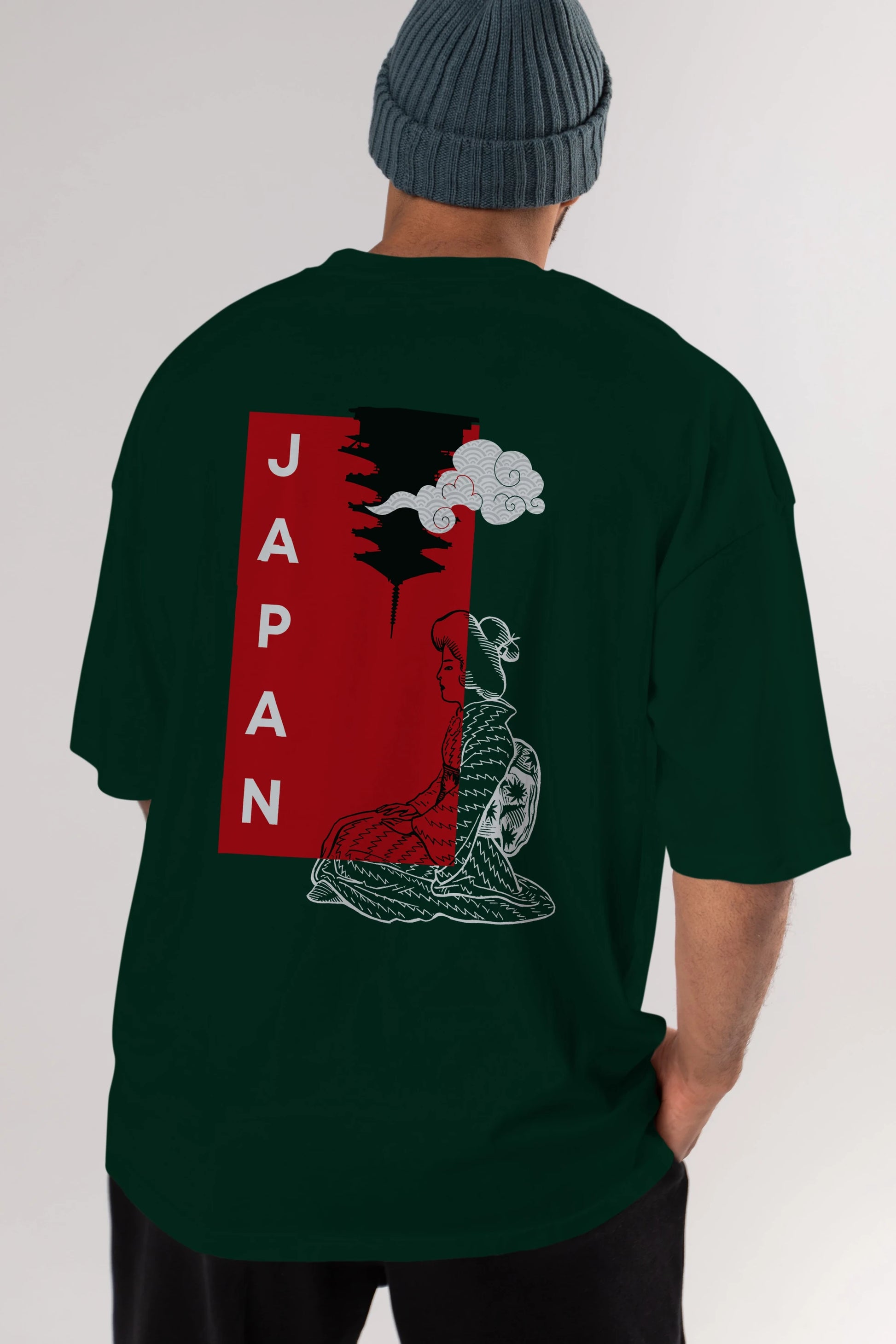 Japan Yazılı Streetwear Arka Baskılı Oversize t-shirt Erkek Kadın Unisex