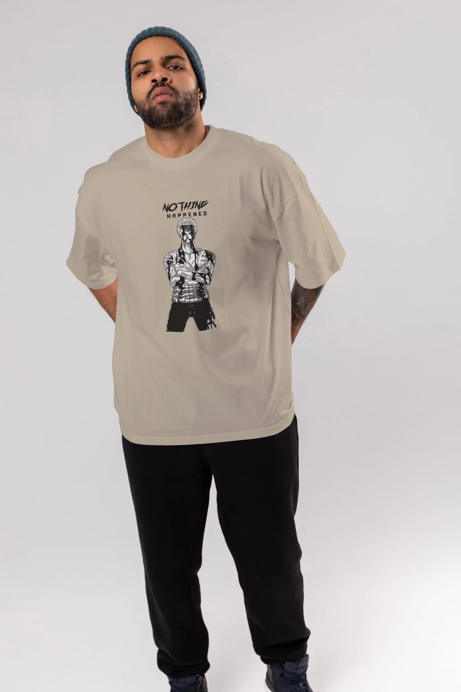 Roronoa Zoro 3 Anime Ön Baskılı Oversize t-shirt Erkek Kadın Unisex