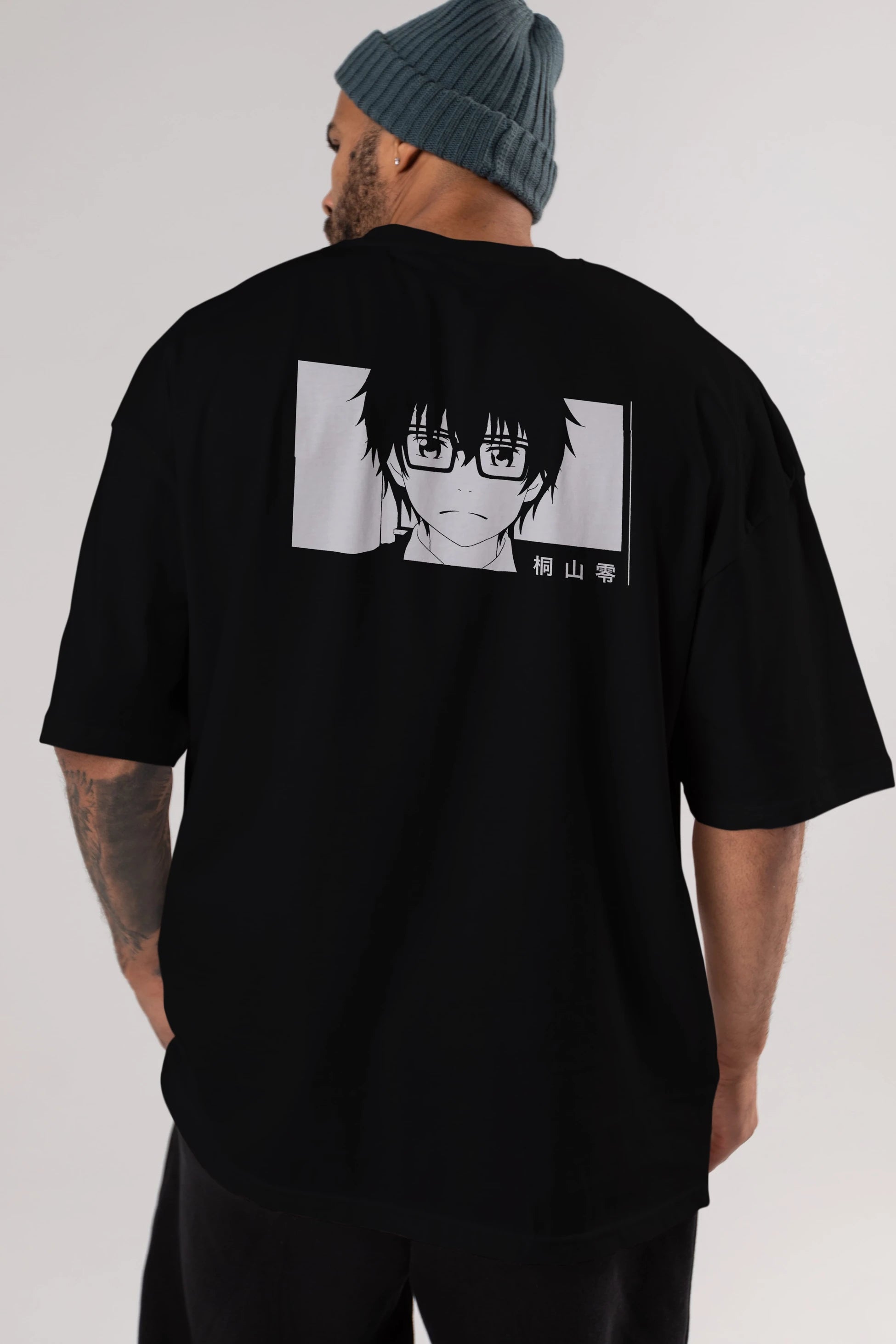 Rei Kiriyama 3 Anime Arka Baskılı Oversize t-shirt Erkek Kadın Unisex
