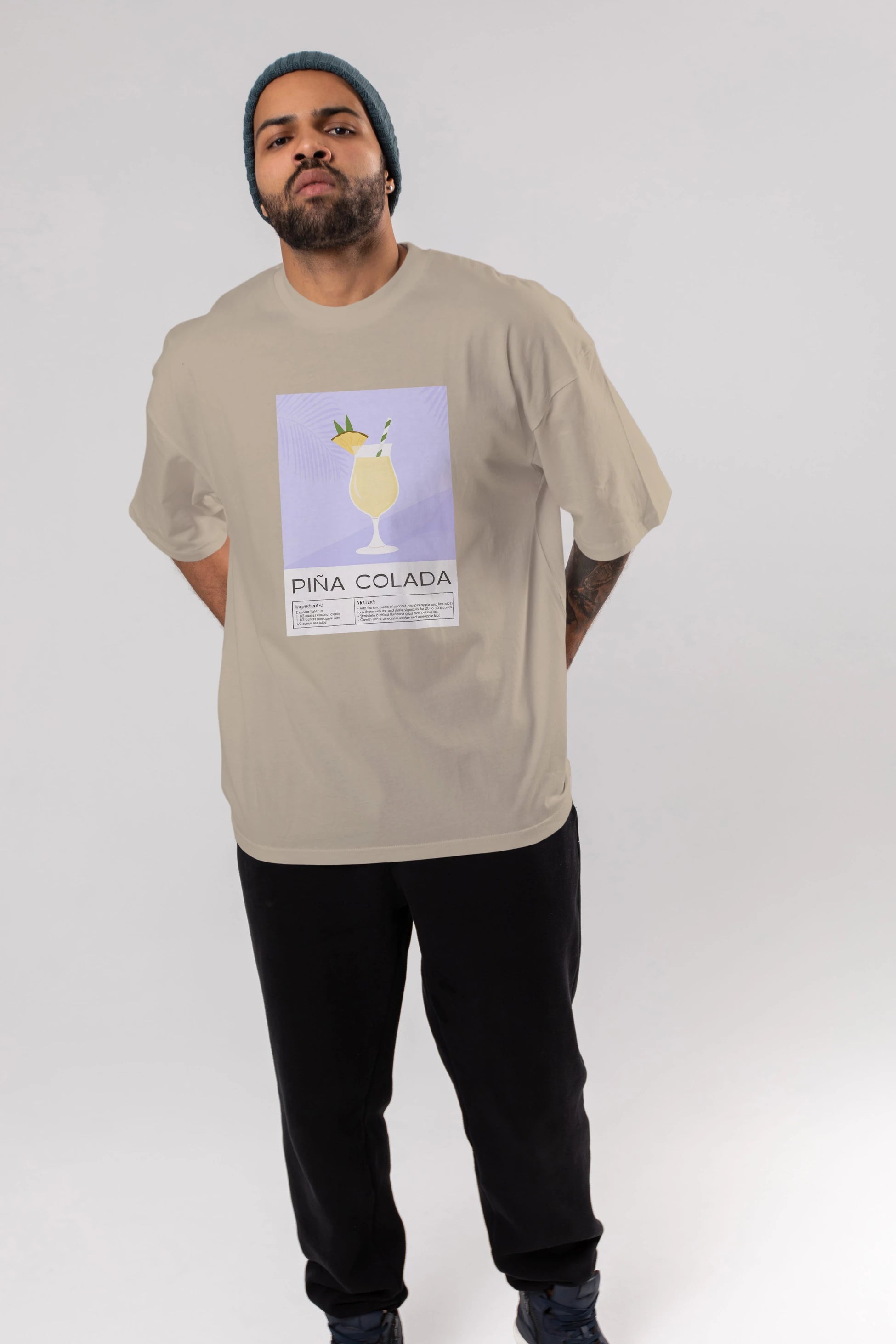PIna Colada 6 Ön Baskılı Oversize t-shirt Erkek Kadın Unisex %100 Pamuk Bisiklet Yaka tişort