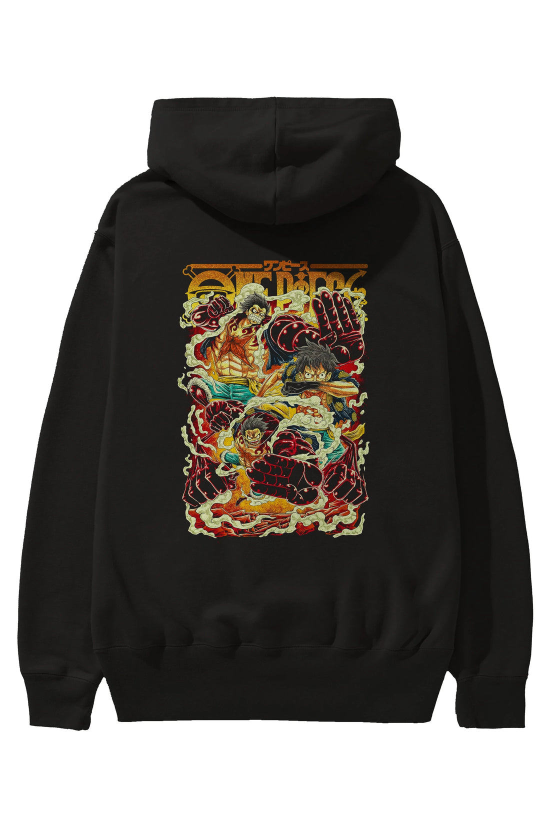 MONKEY D. LUFFY Anime Arka Baskılı Hoodie Oversize Kapüşonlu Sweatshirt Erkek Kadın Unisex