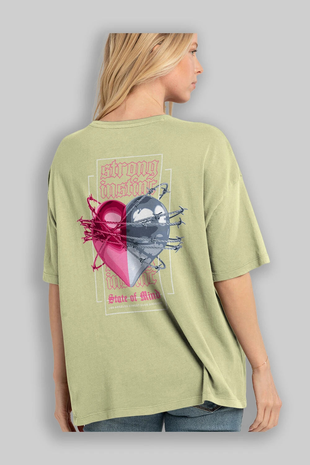 State of Mind Arka Baskılı Oversize t-shirt Erkek Kadın Unisex