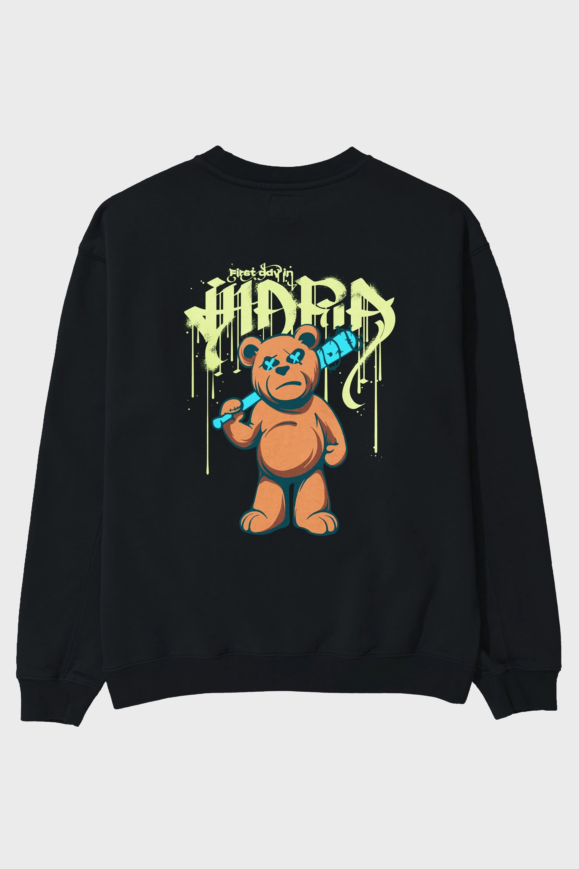 Hidra Bear Arka Baskılı Oversize Sweatshirt Erkek Kadın Unisex