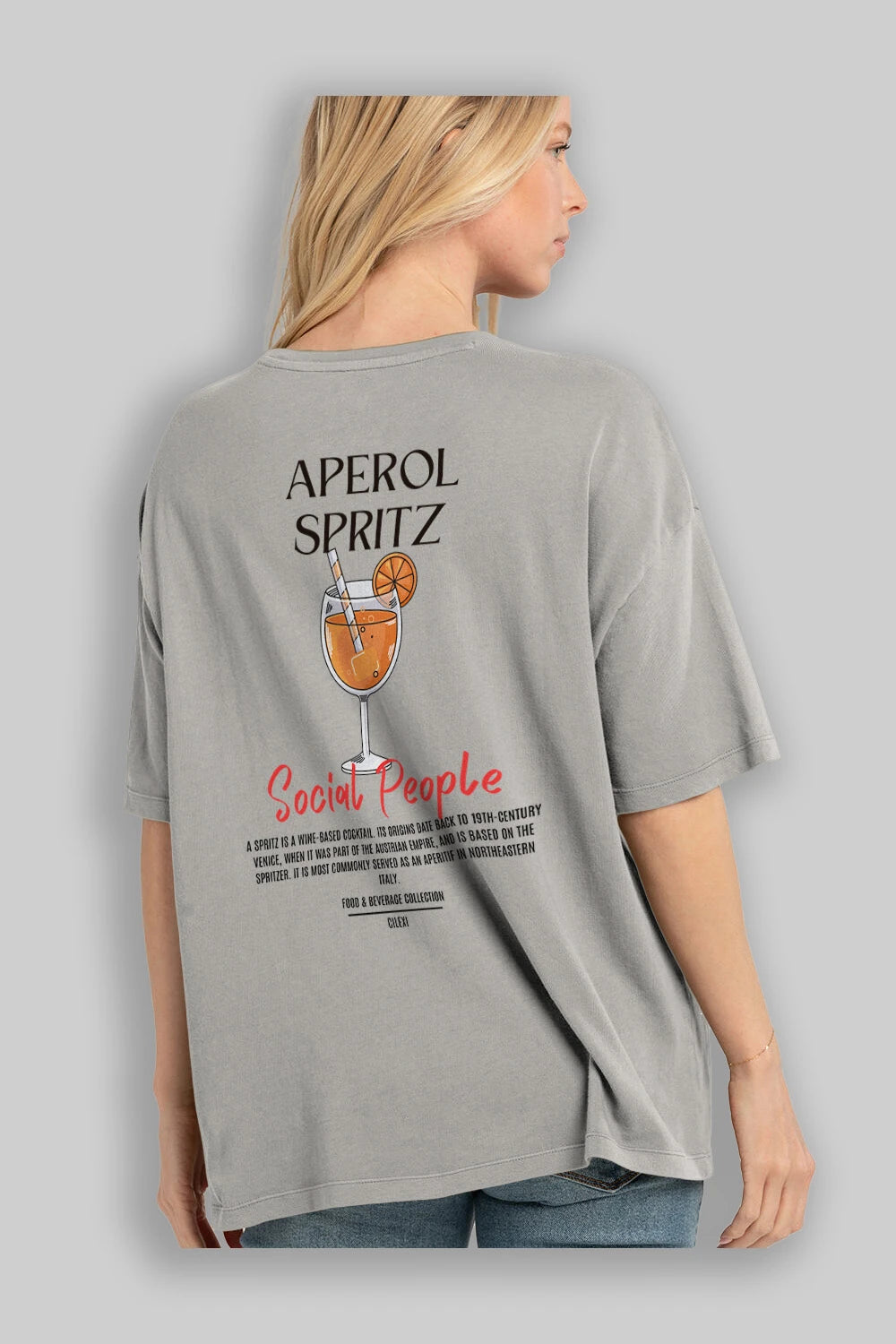 Aperol Sprıtz Kokteyl Serisi Baskılı Oversize t-shirt Erkek Kadın Unisex %100 Pamuk Bisiklet Yaka tişort