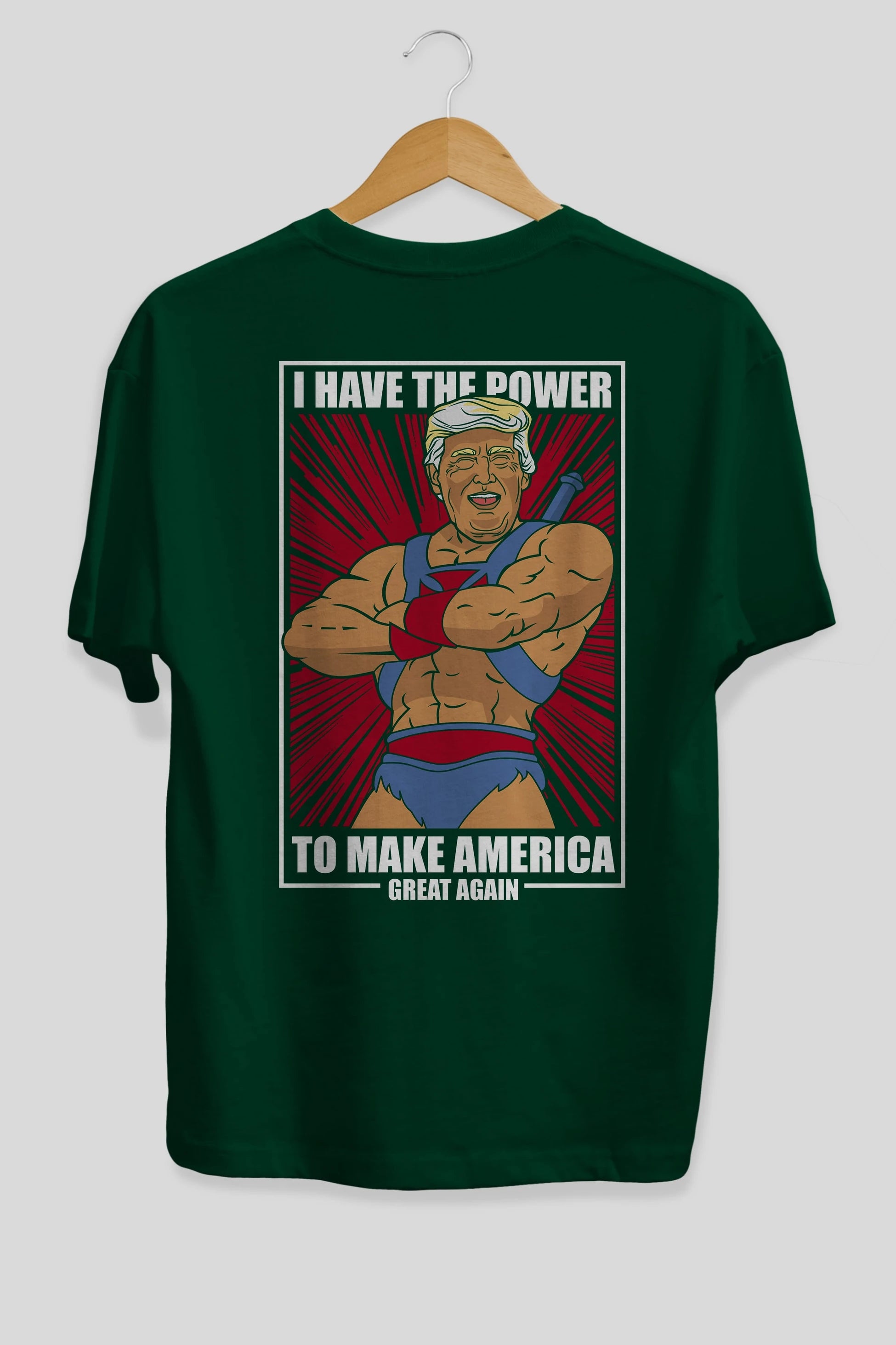 Trump Heman Arka Baskılı Oversize t-shirt Erkek Kadın Unisex %100 Pamuk tişort