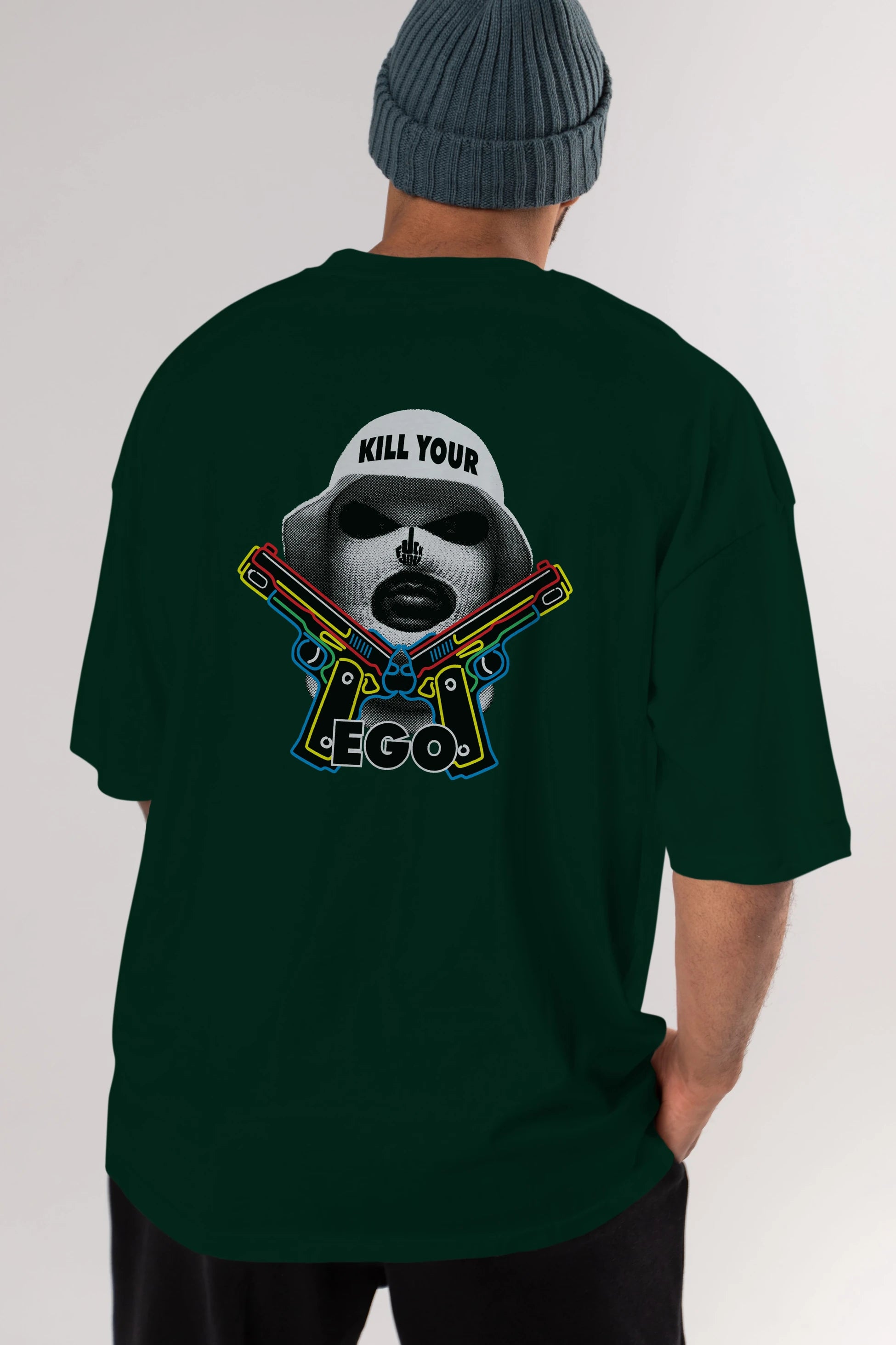 Kill Your Ego Arka Baskılı Oversize t-shirt Erkek Kadın Unisex