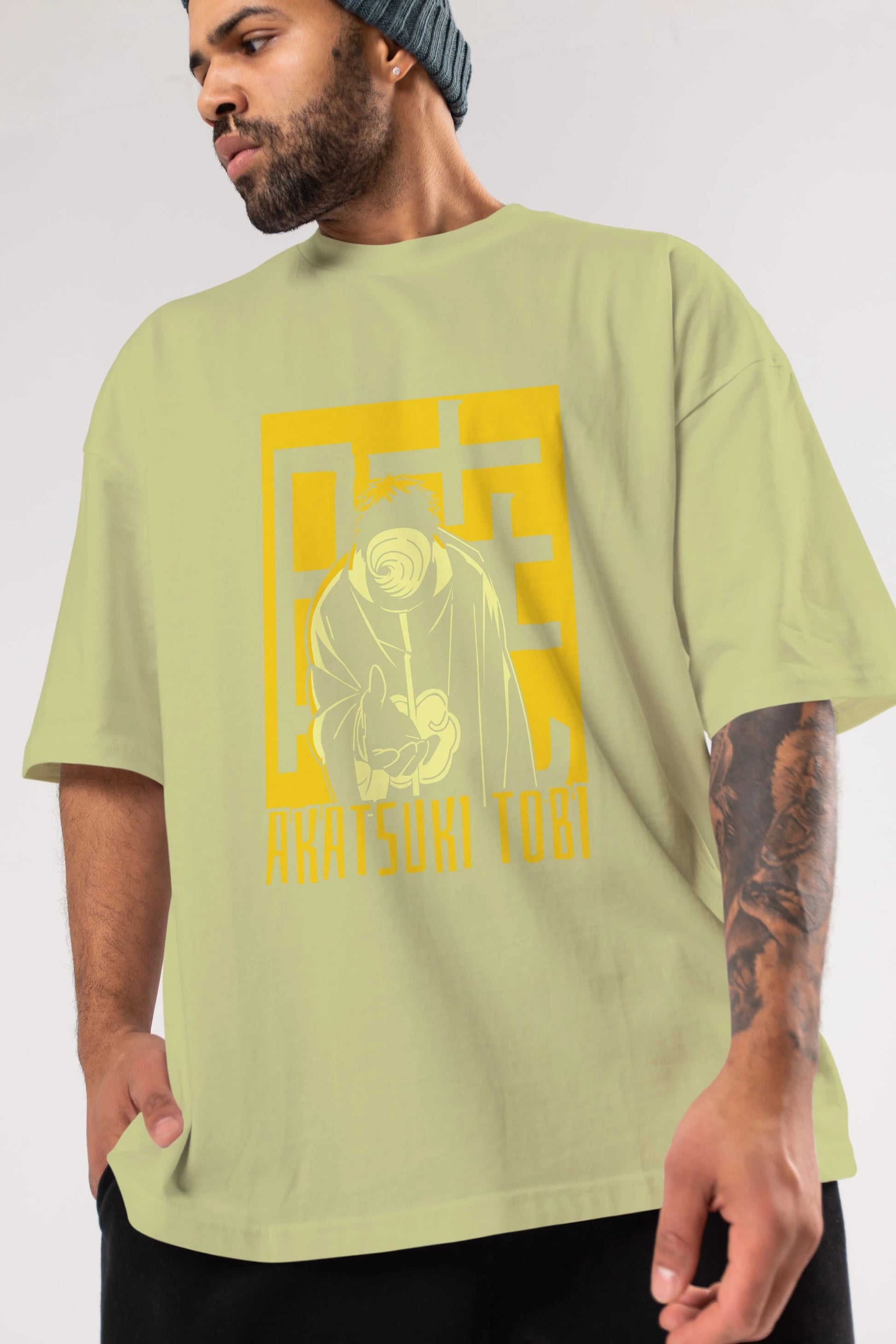 AKATSUKI OBITO NARUTO Anime Ön Baskılı Oversize t-shirt %100 pamuk Erkek Kadın Unisex