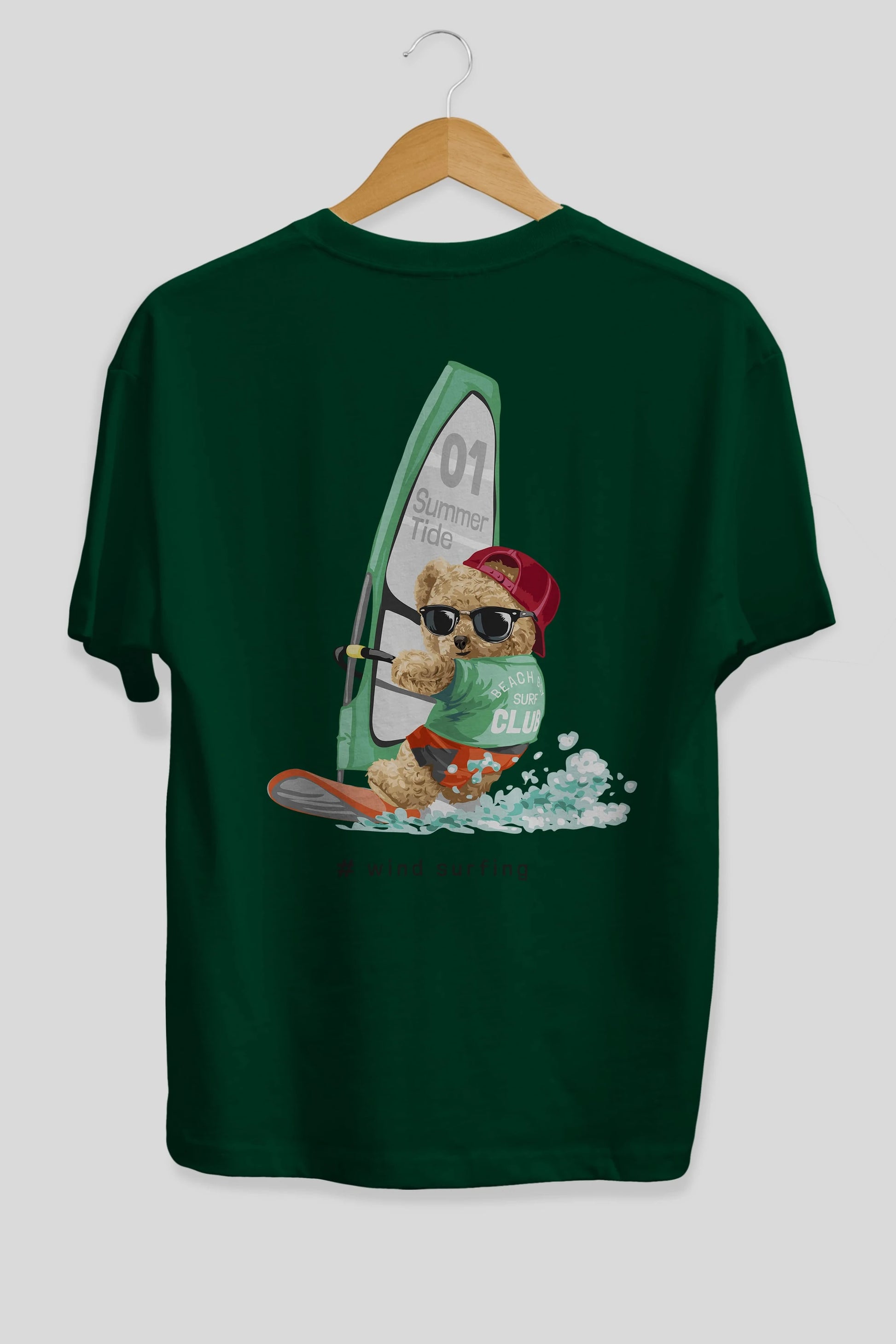 Teddy Bear Summer Tide Arka Baskılı Oversize t-shirt Erkek Kadın Unisex %100 Pamuk