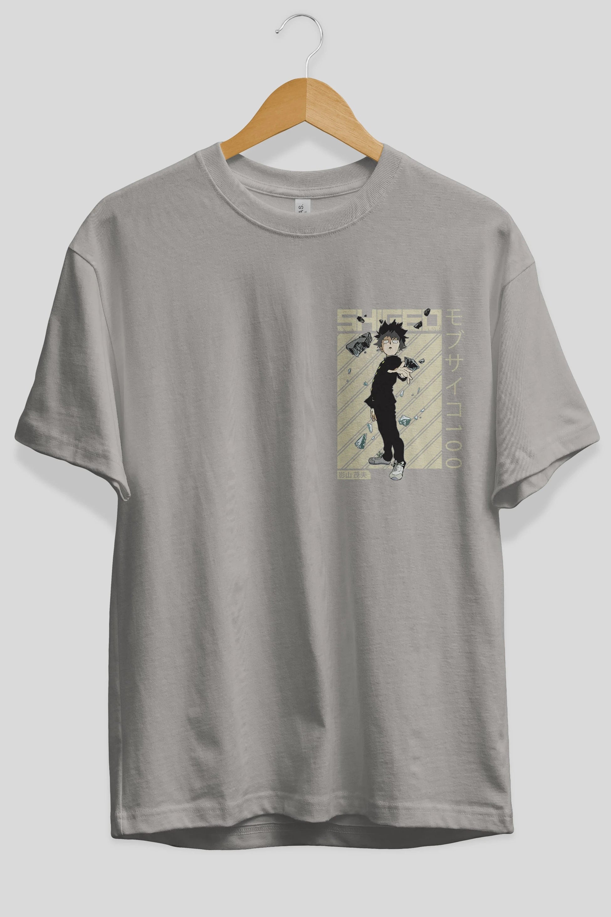 Shigeo Kageyama 3 Ön Sol Baskılı Oversize t-shirt Erkek Kadın Unisex %100 Pamuk Bisiklet Yaka tişort