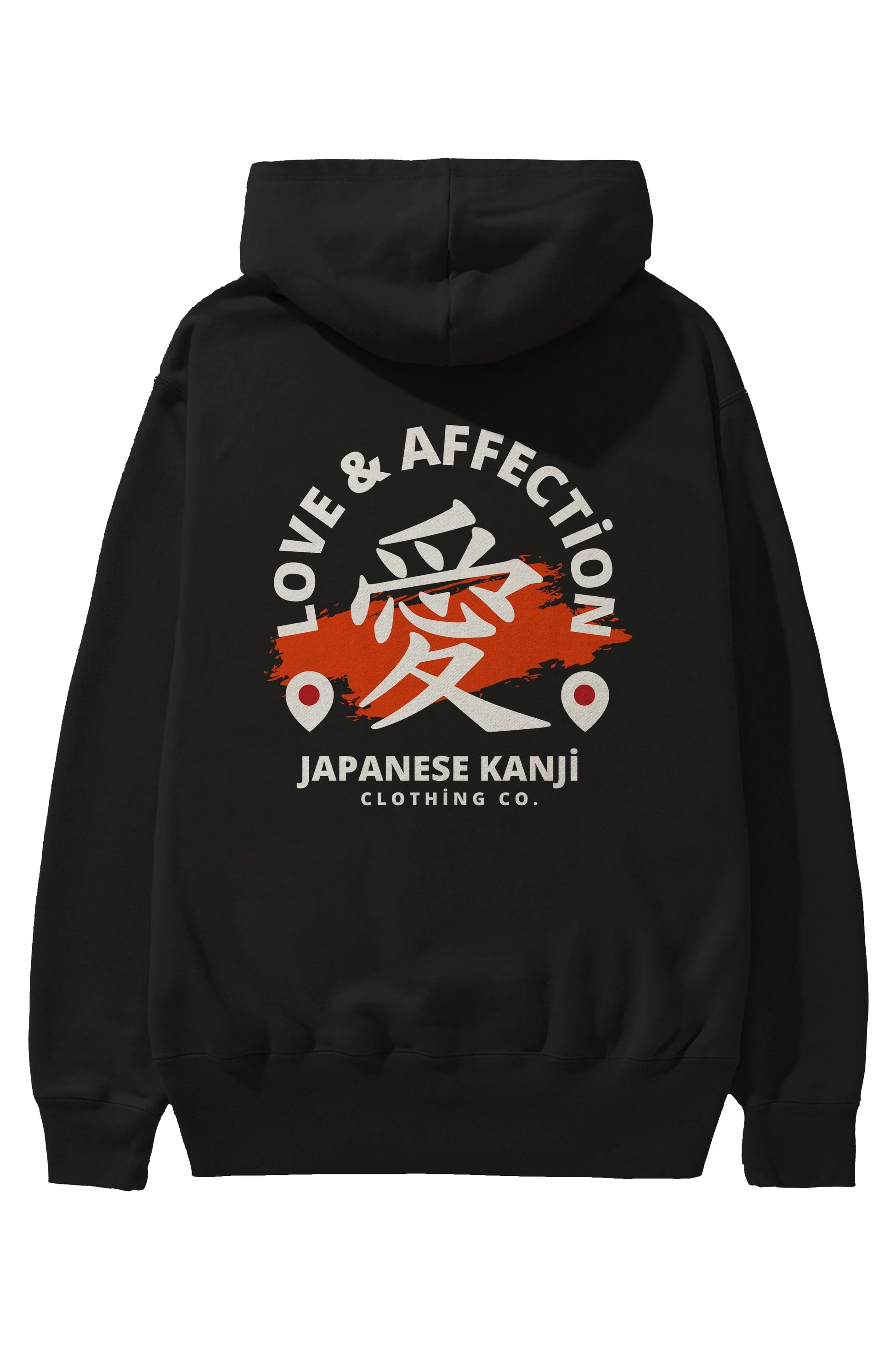 Love Affection Japanese Yazılı Arka Baskılı Oversize Hoodie Kapüşonlu Sweatshirt Erkek Kadın Unisex