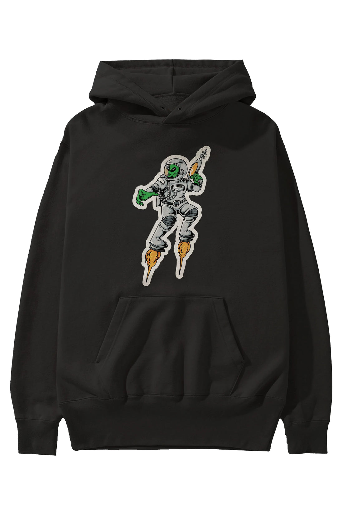 Alien Wars Sticker Ön Baskılı Hoodie Oversize Kapüşonlu Sweatshirt Erkek Kadın Unisex