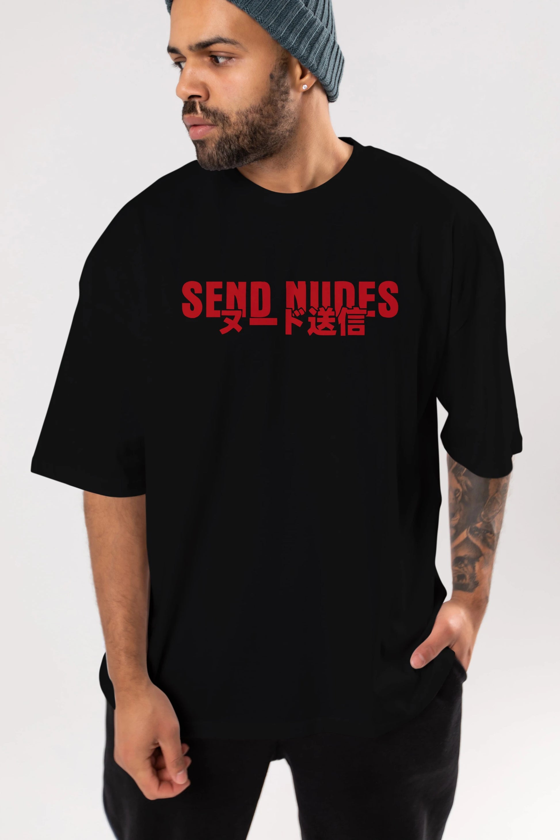 Send Nudes Ön Baskılı Oversize t-shirt %100 pamuk Erkek Kadın Unisex