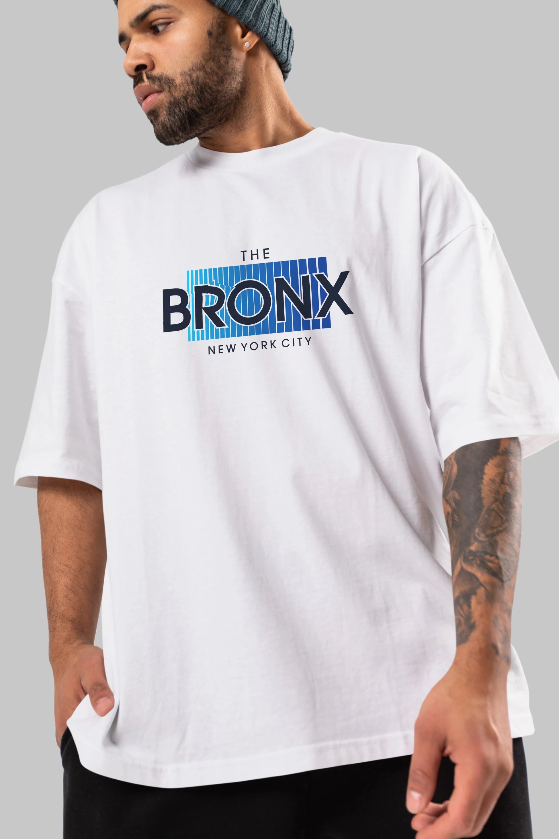 The Bronx Ön Baskılı Oversize t-shirt Erkek Kadın Unisex