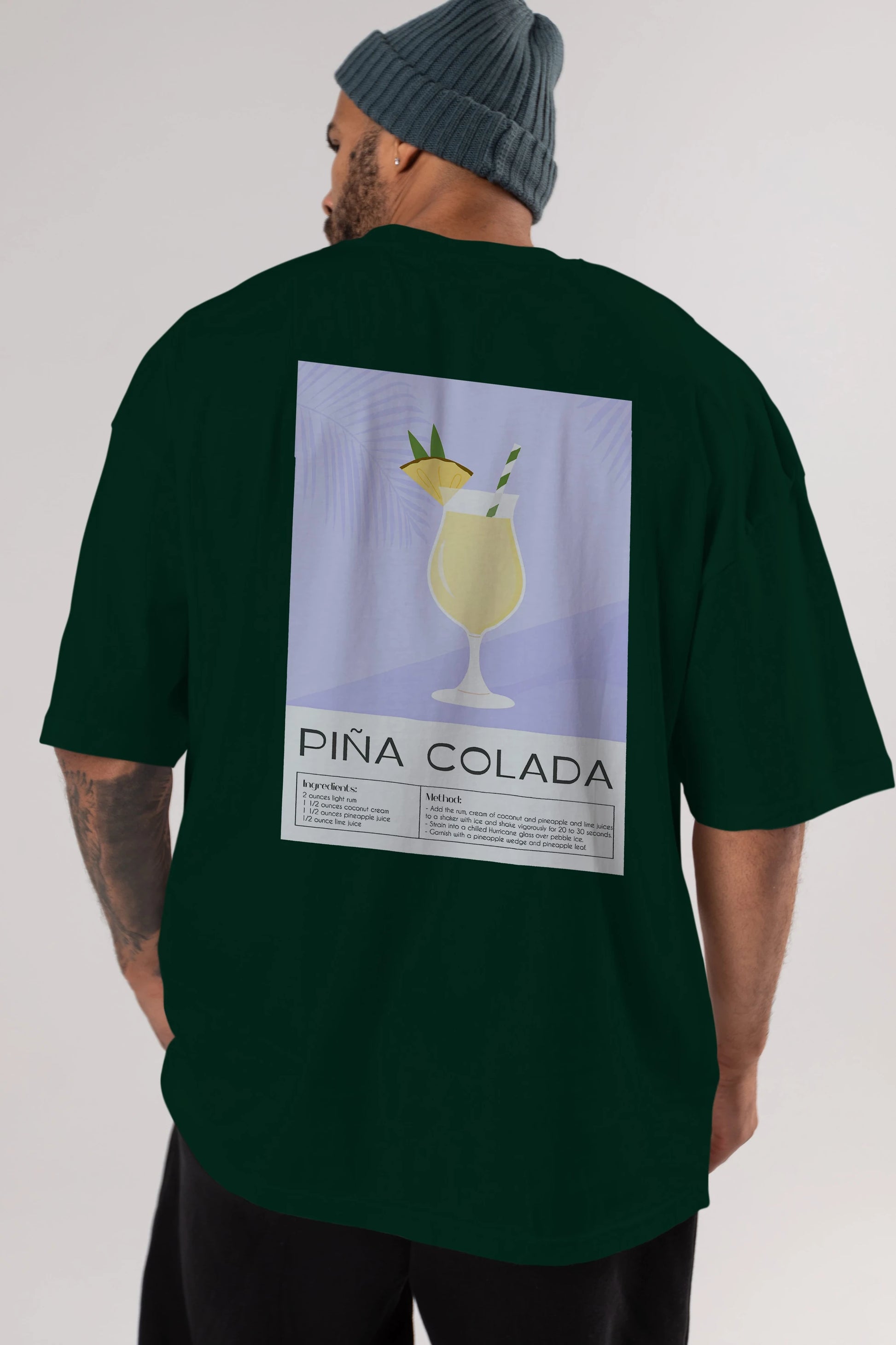 PIna Colada 6 Arka Baskılı Oversize t-shirt Erkek Kadın Unisex %100 Pamuk Bisiklet Yaka tişort