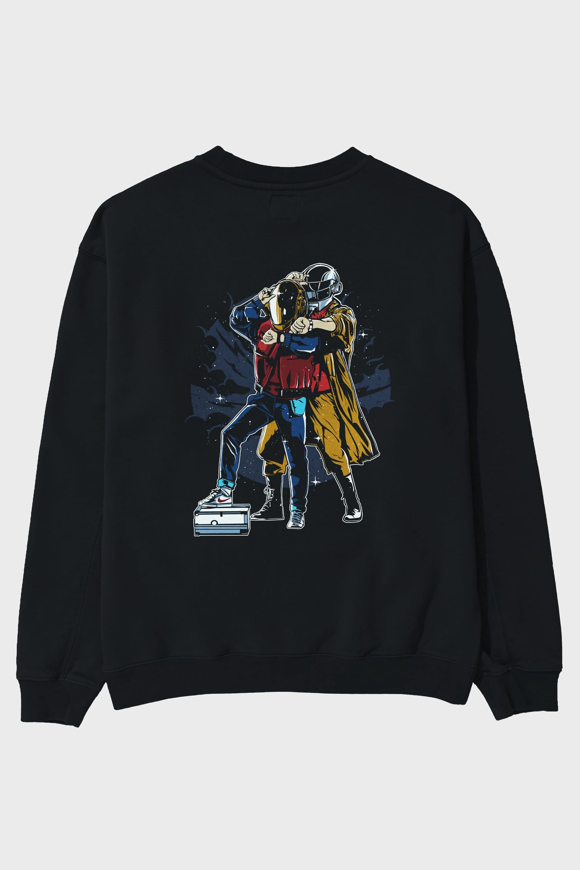 Back To The Beat Arka Baskılı Oversize Sweatshirt Erkek Kadın Unisex