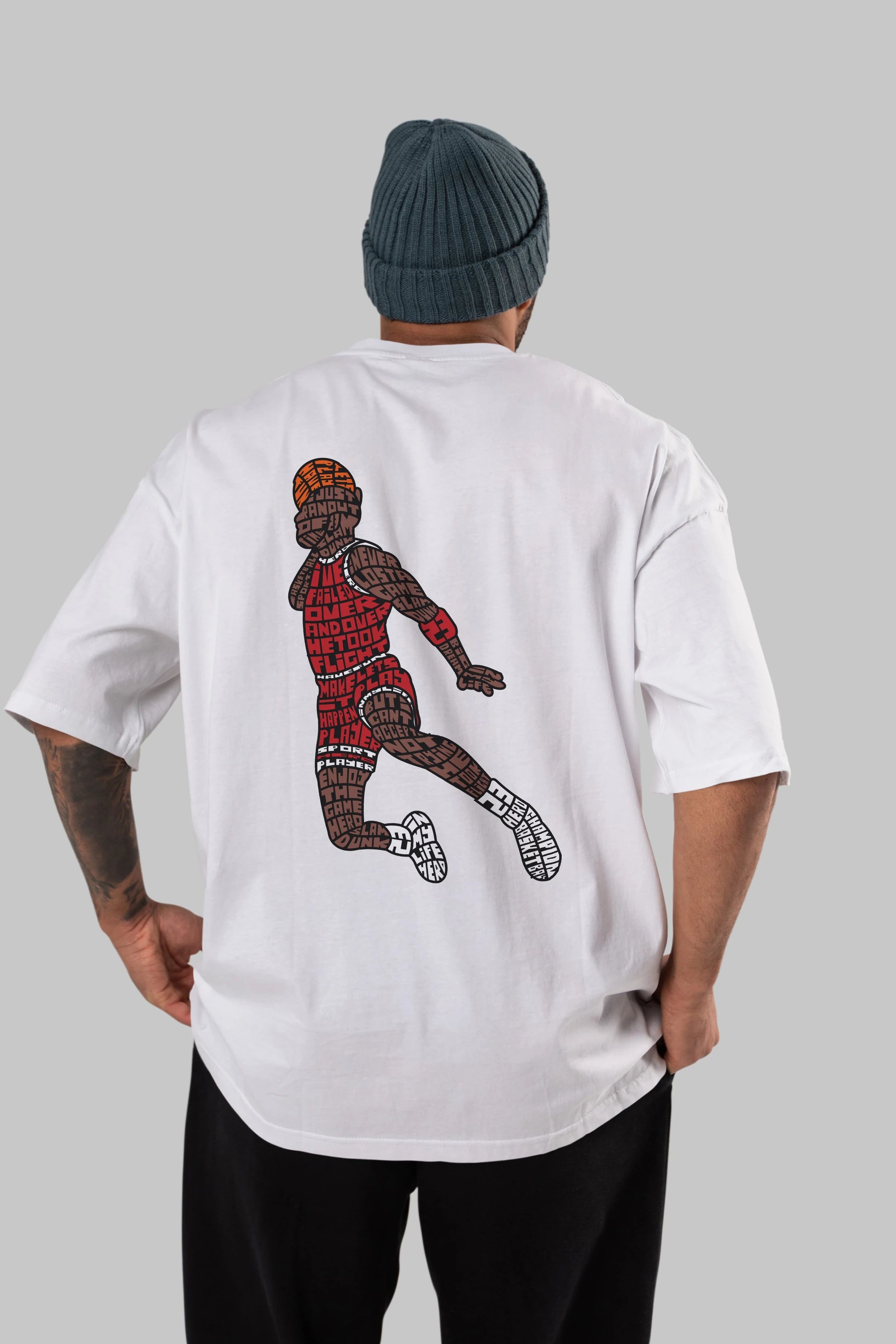 Slamdunk Arka Baskılı Oversize t-shirt %100 pamuk Erkek Kadın Unisex